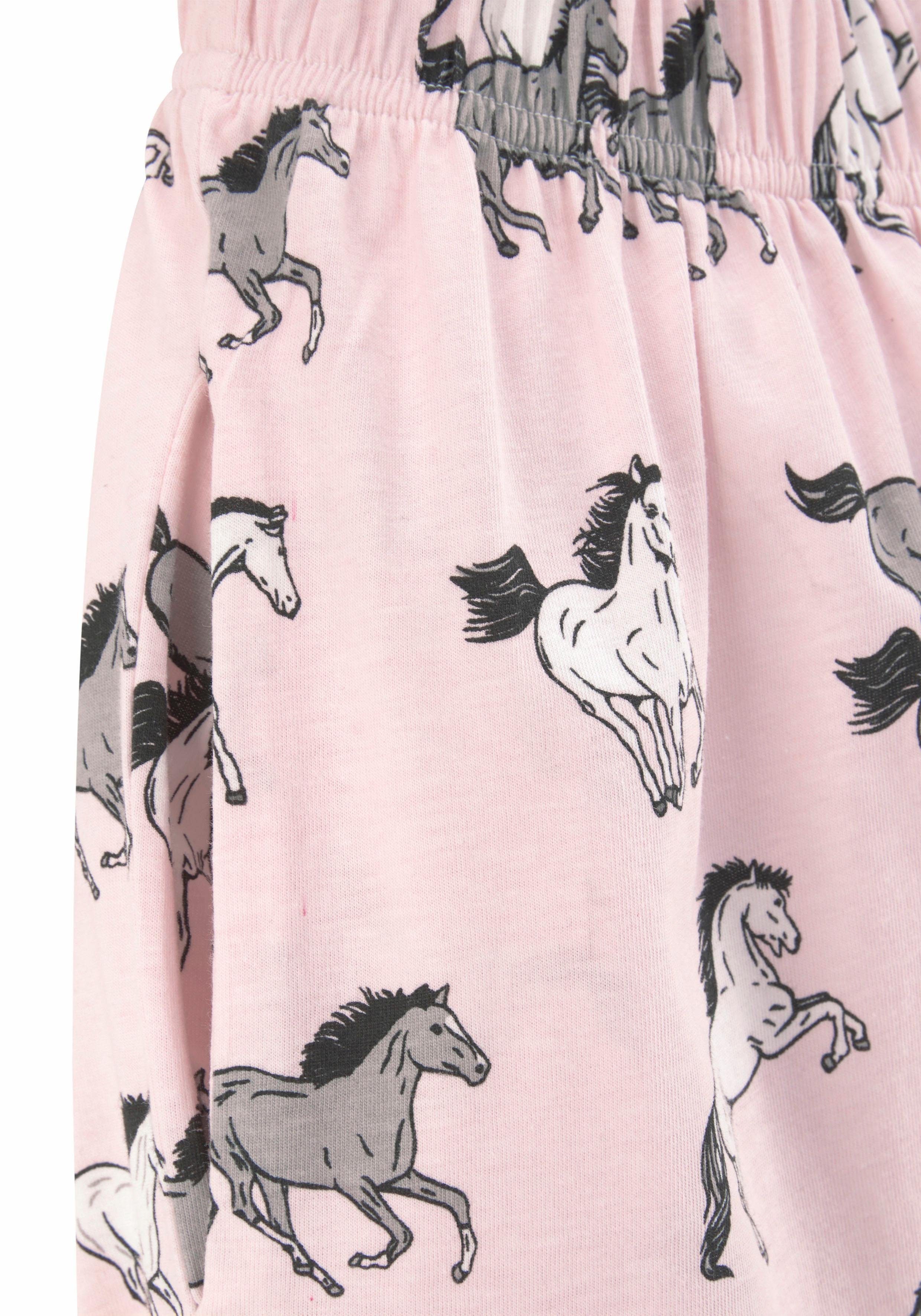 tlg., Pyjama in (2 1 langer petite Stück) Pferde Form fleur Print mit