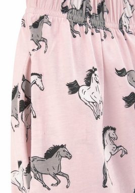 petite fleur Pyjama (2 tlg., 1 Stück) in langer Form mit Pferde Print