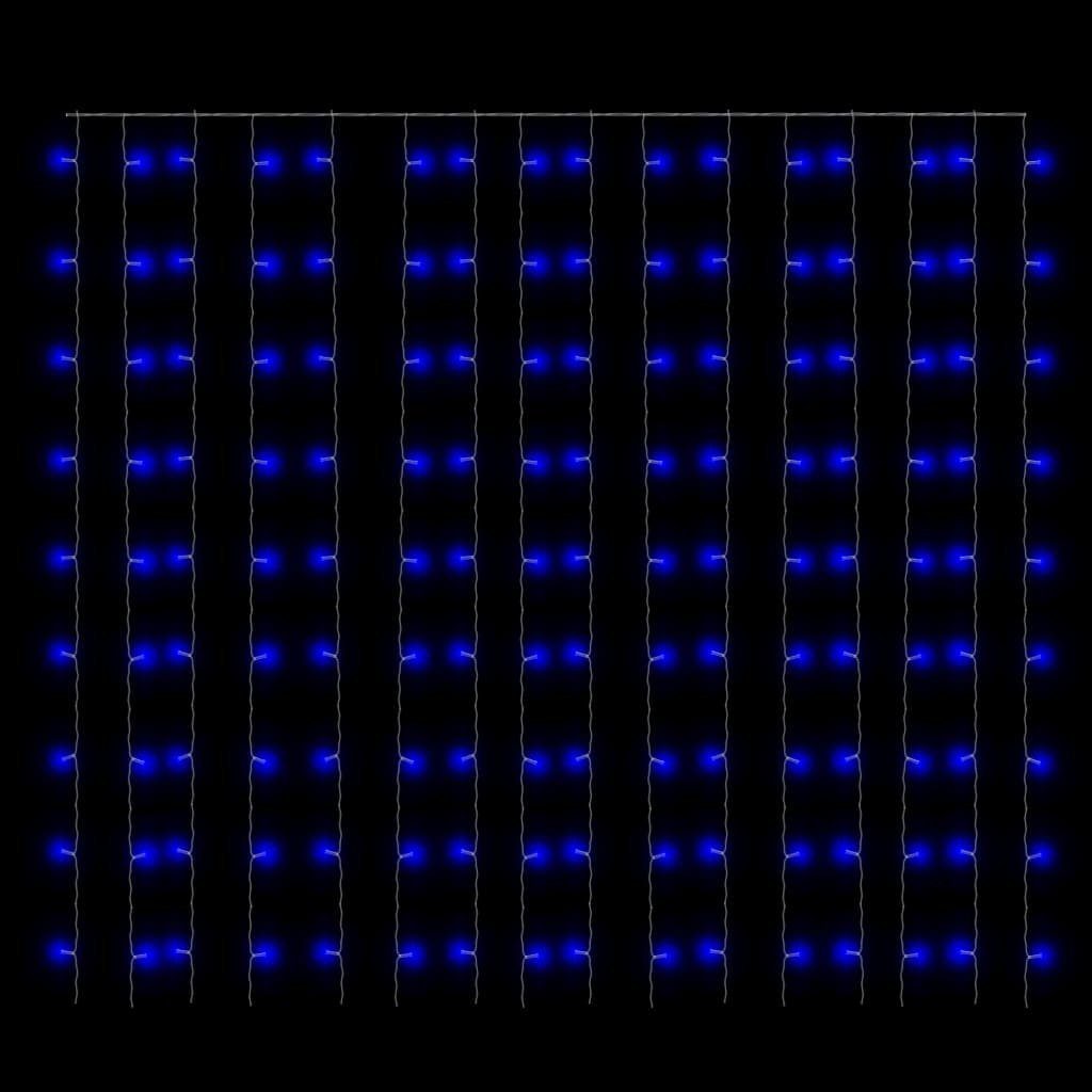 vidaXL Christbaumschmuck Blau LED-Lichtervorhang 8 m 300 3x3 (1-tlg) Funktionen LED