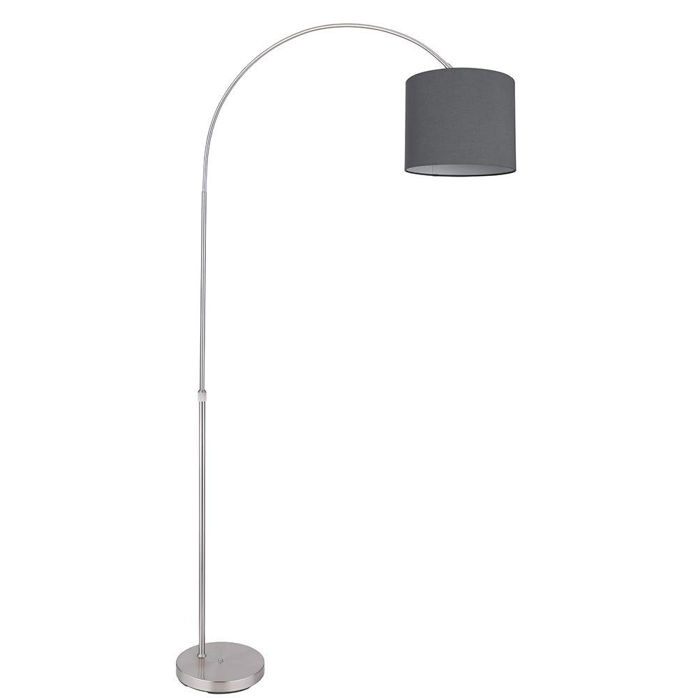 etc-shop LED Stehlampe, Leuchtmittel inklusive, Warmweiß, Farbwechsel, Bogenstehlampe Stoffschirm Stehlampe gebogen