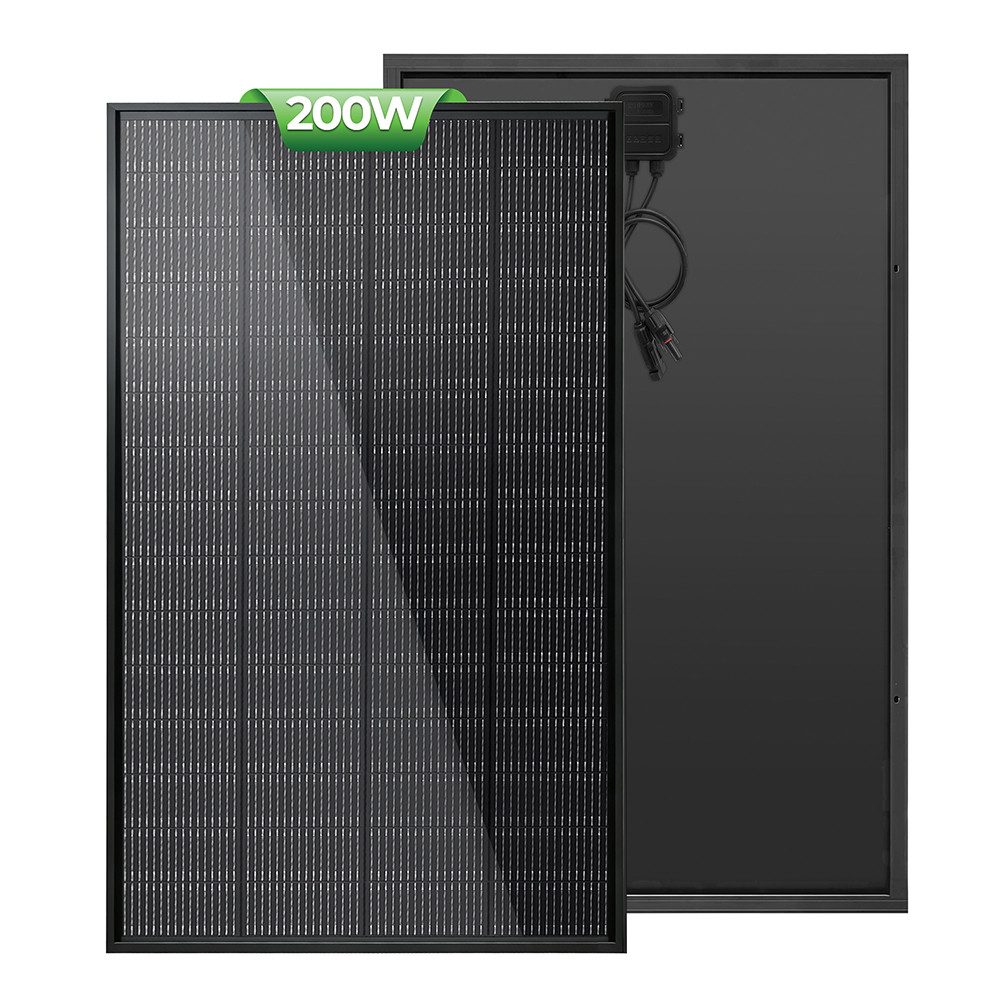 Rhein Beleuchtung Solarmodul Flexibles Solarmodul 200 W ETFE Topcon monokristallin Schwarz, 200 W, Monokristallines Silizium, (Set, 1-St., 18 V für Balkon, Wohnmobil, Boot, Offgrid, Solar Panel), 25% Wirkungsgrad, IP65, Alu, 4.8kg, für Balkonkraftwerk