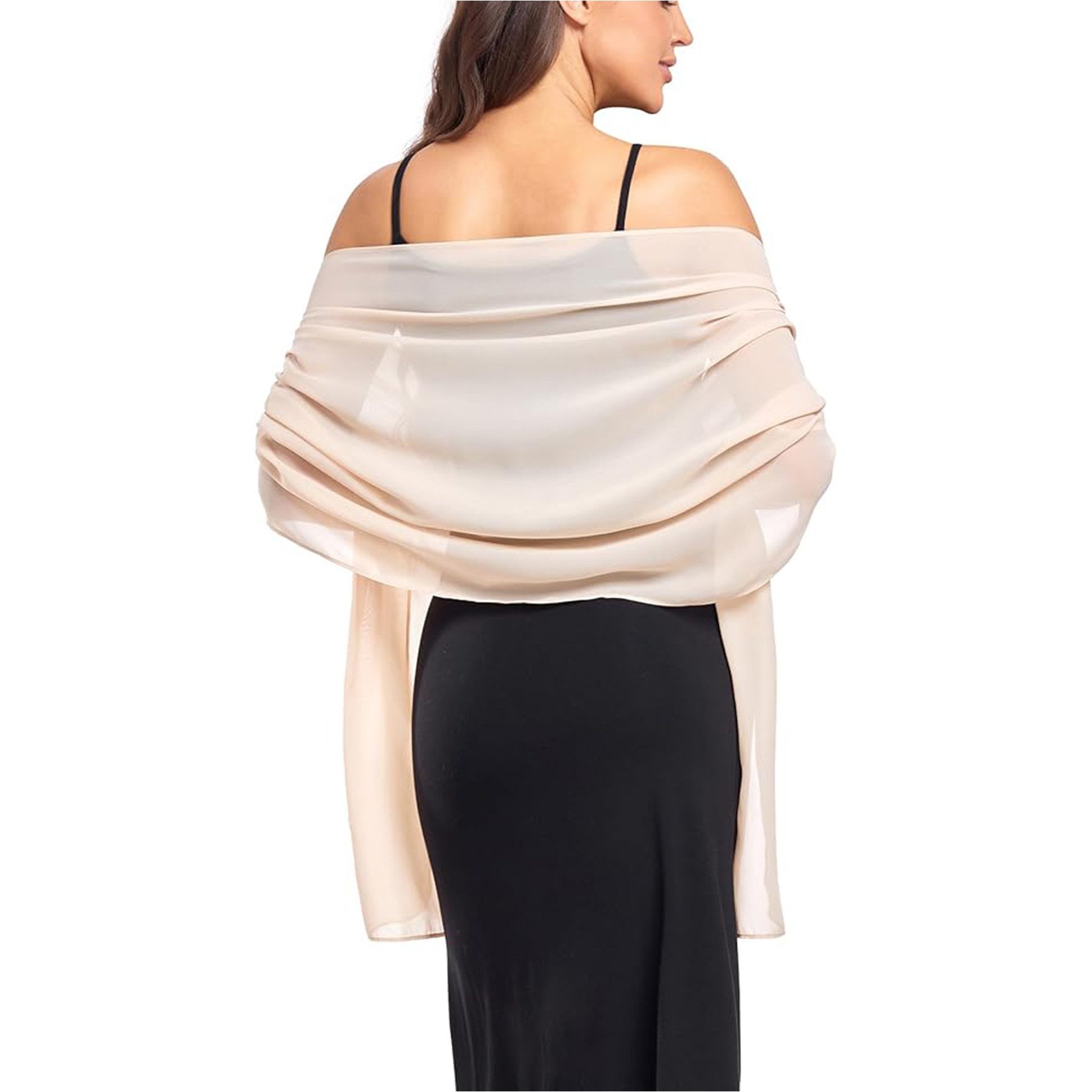 Mutig Modeschal Chiffon Stola für Damen 200x70cm – Eleganter, (leichter Schal aus weichem Chiffon, Schultertuch), für Abendkleid, Hochzeit, Braut, festliche Anlässe, Sommer, Party