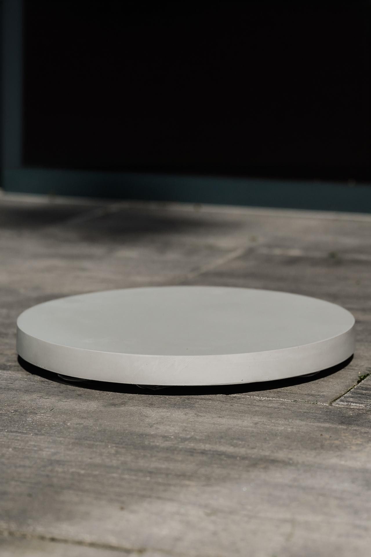 VIVANNO Pflanzenroller Kunststein MOVO Rund, Grau Matt 36x4 cm günstig online kaufen