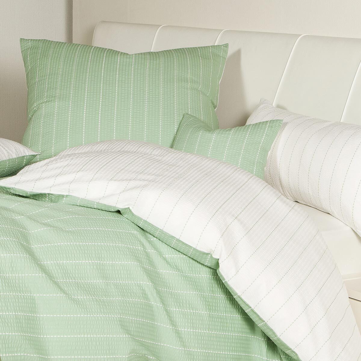 TRAUMSCHLAF Bettwäsche Argentina Lindgrün, Seersucker, 2 günstig online kaufen