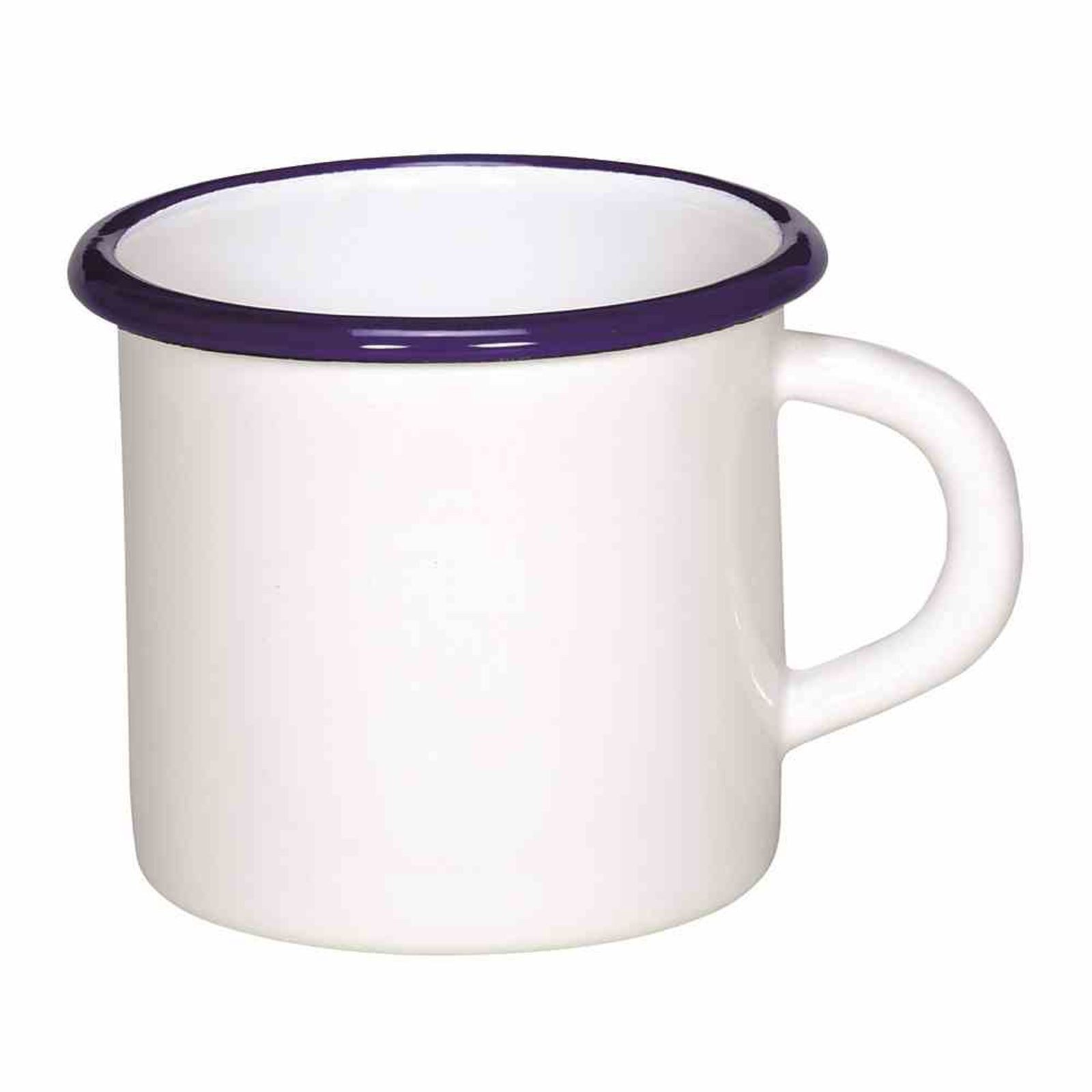 Karl Krüger Tasse Becher "Husum" weiß 8 cm Emaillegeschirr, Emaille