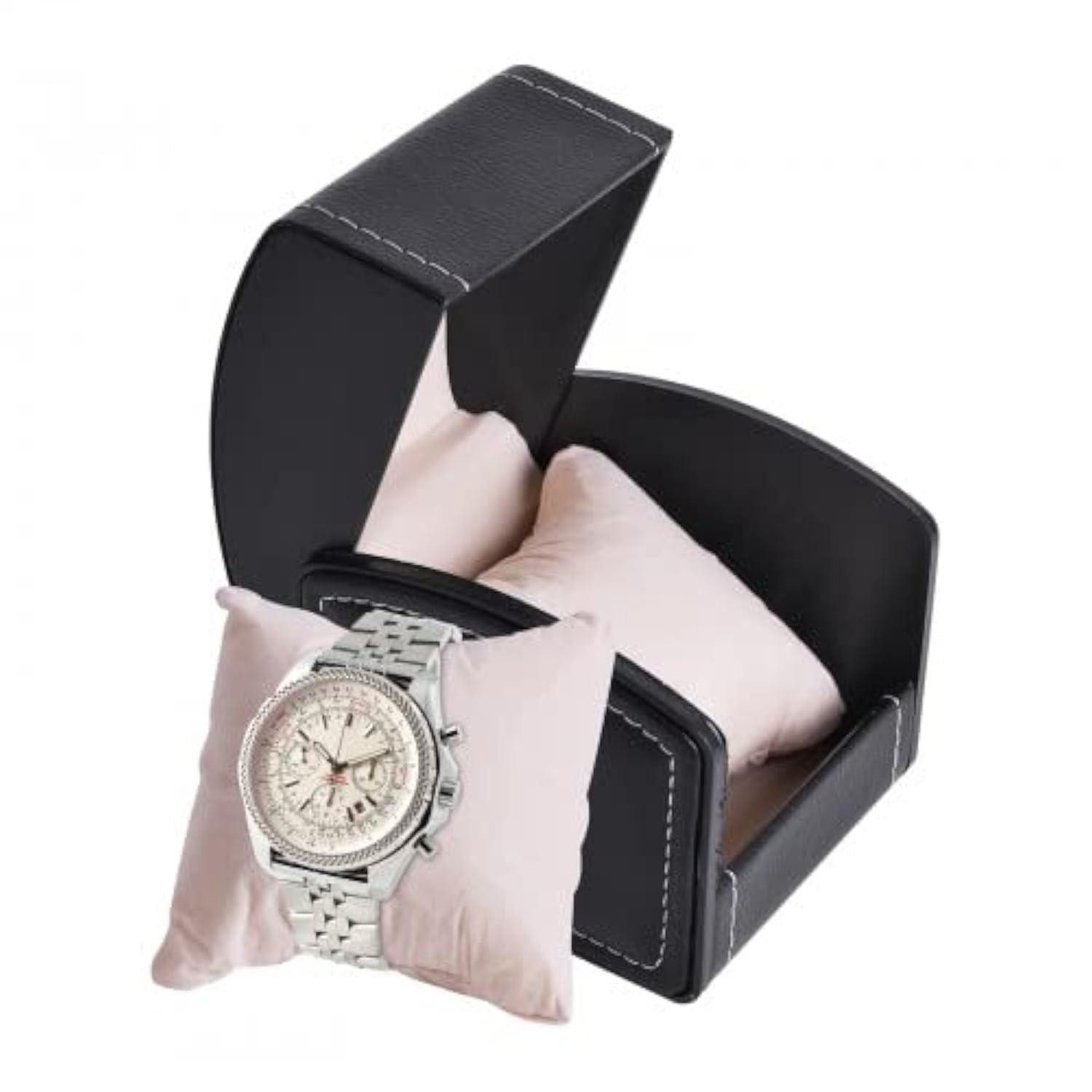 LuxusKollektion Uhrenbox Uhrenbox Schwarz PU-Leder (1 St)