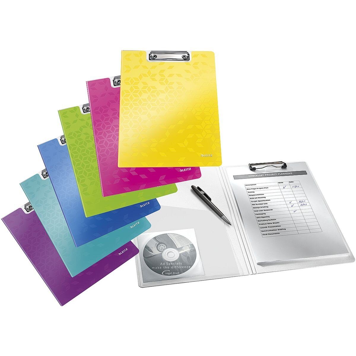 LEITZ Klemmtafel WOW 4199, mit Innentasche im Deckel, wasser- und schmutzabweisend