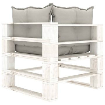 vidaXL Loungesofa Garten-Palettensofa 2-Sitzer mit Kissen in Taupe Holz, 1 Teile