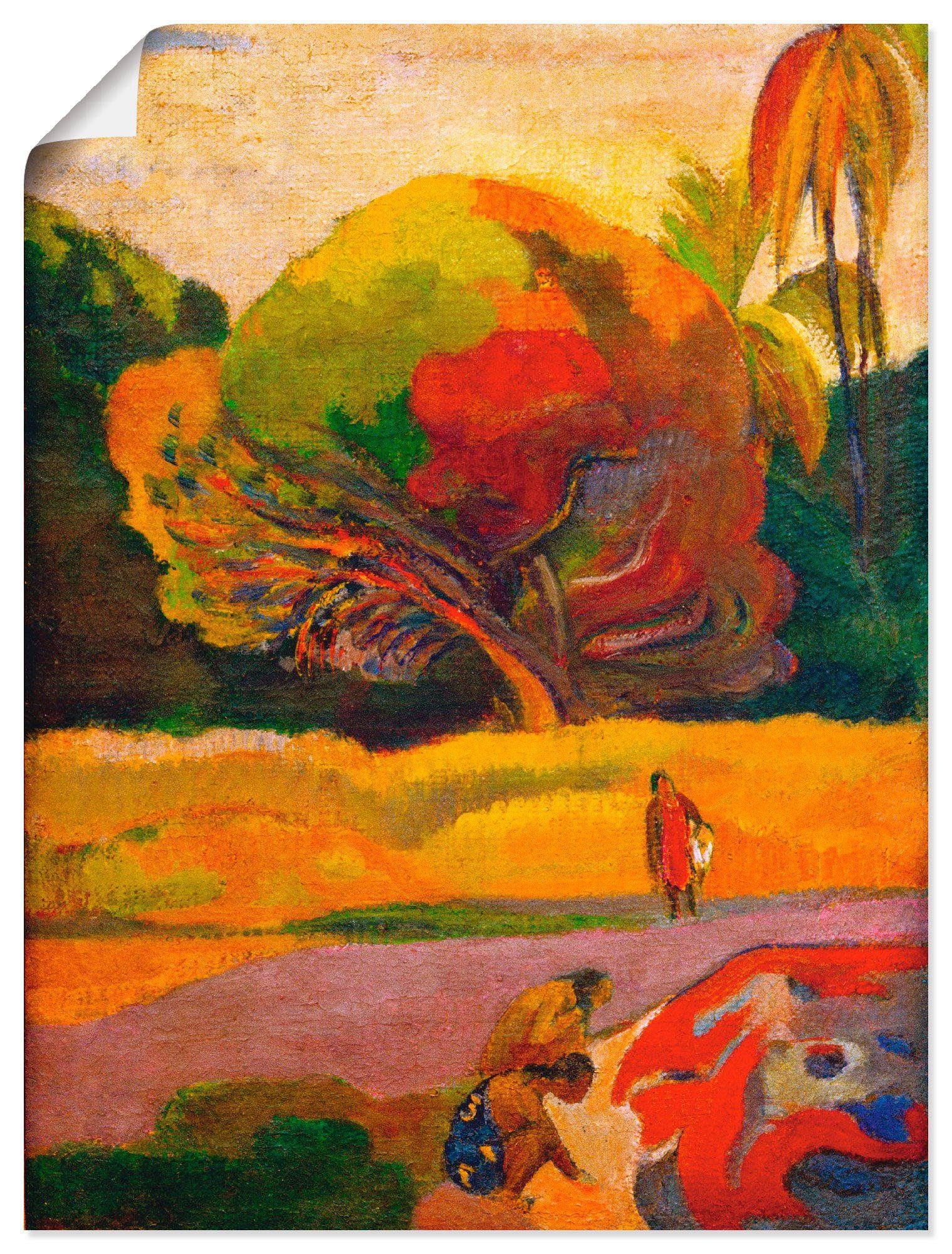 versch. Wiesen & Bäume Gauguin Poster Paul in als Frauen Wandbild oder Leinwandbild, Wandaufkleber Fluß, Größen Artland St), am (1