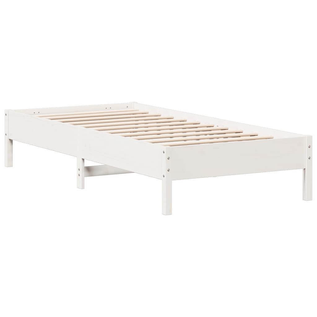 vidaXL Bettgestell, Massivholzbett Weiß 90x200 cm günstig online kaufen