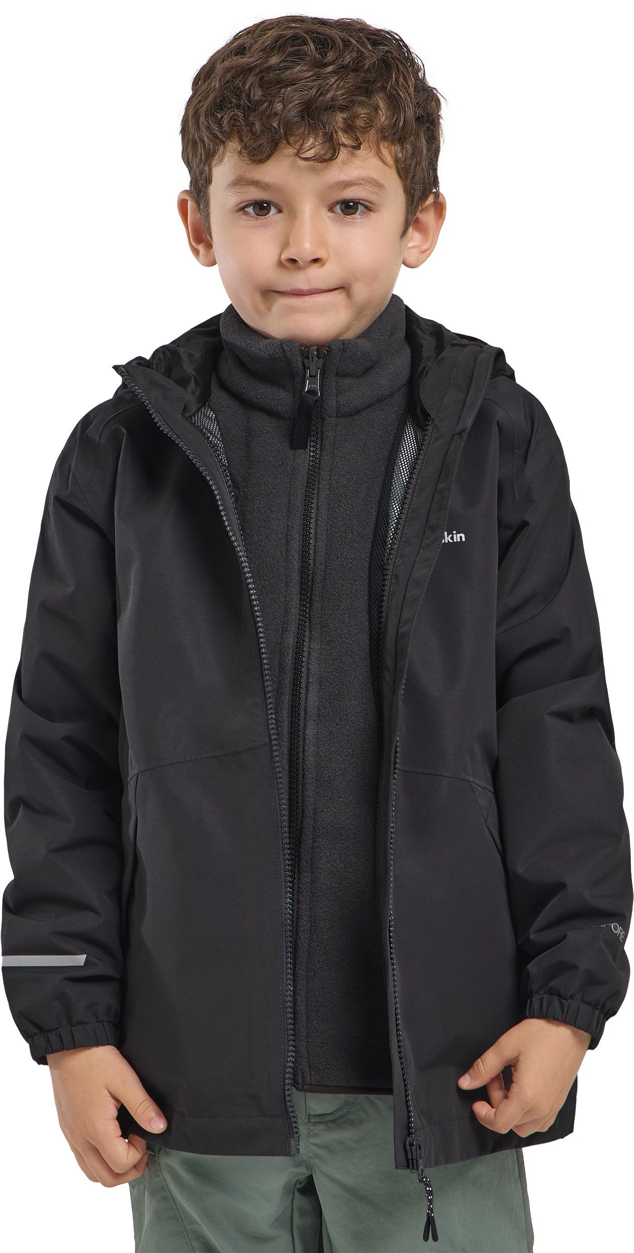 Jack Wolfskin 3-in-1-Funktionsjacke ICELAND 3IN1 JACKET K mit Kapuze, wasserdicht, winddicht, atmungsaktiv