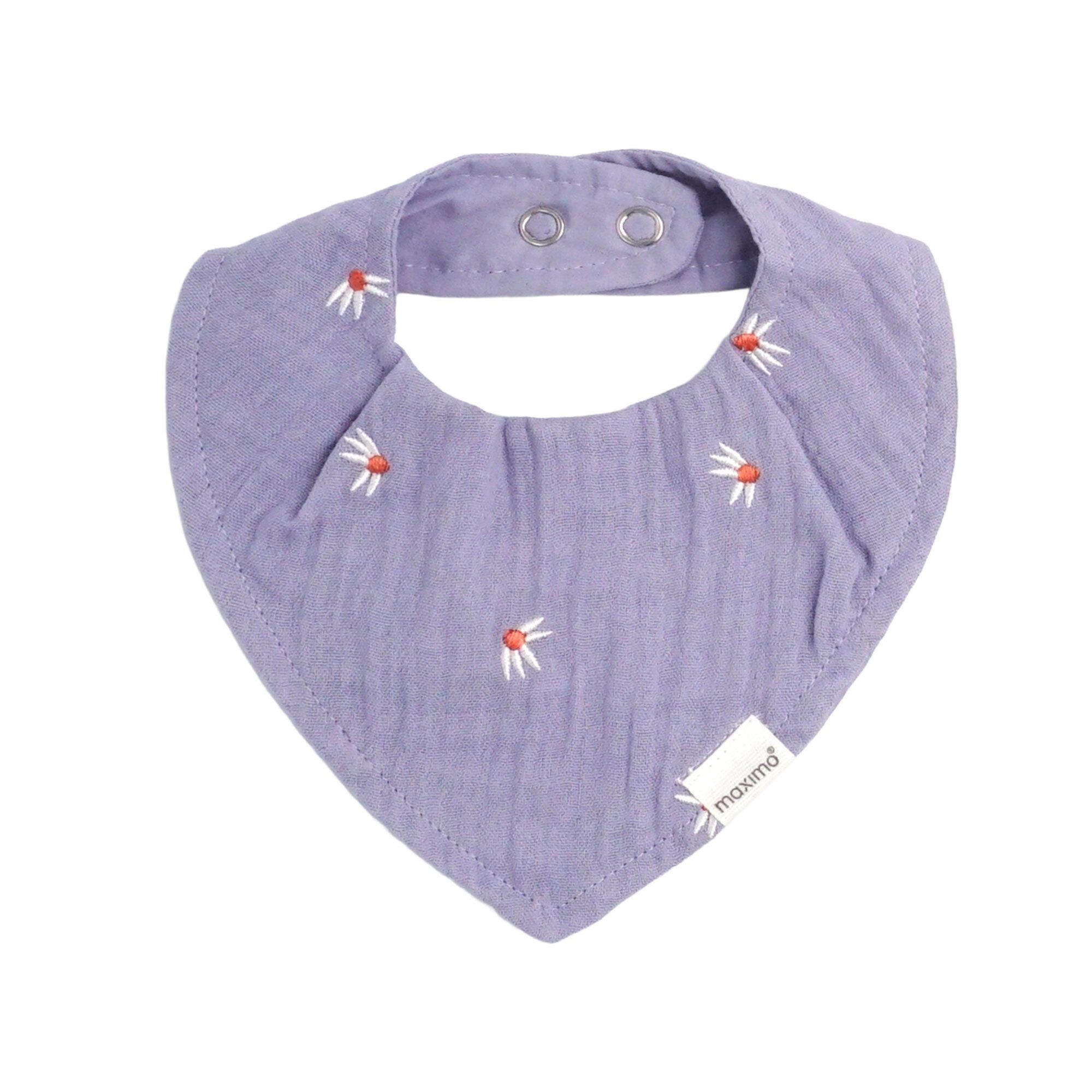 MAXIMO Halstuch GOTS BABY-Tuch, Druckknopf Musselinstoff bestickt, Futter, (1-St), Musselin