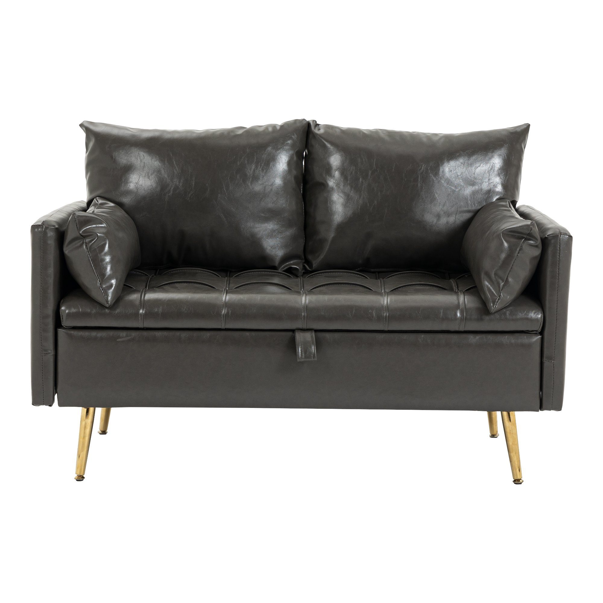 Metallfüße Grau Sofa, en.casa 2-Sitzer gepolstert »Sysmä«