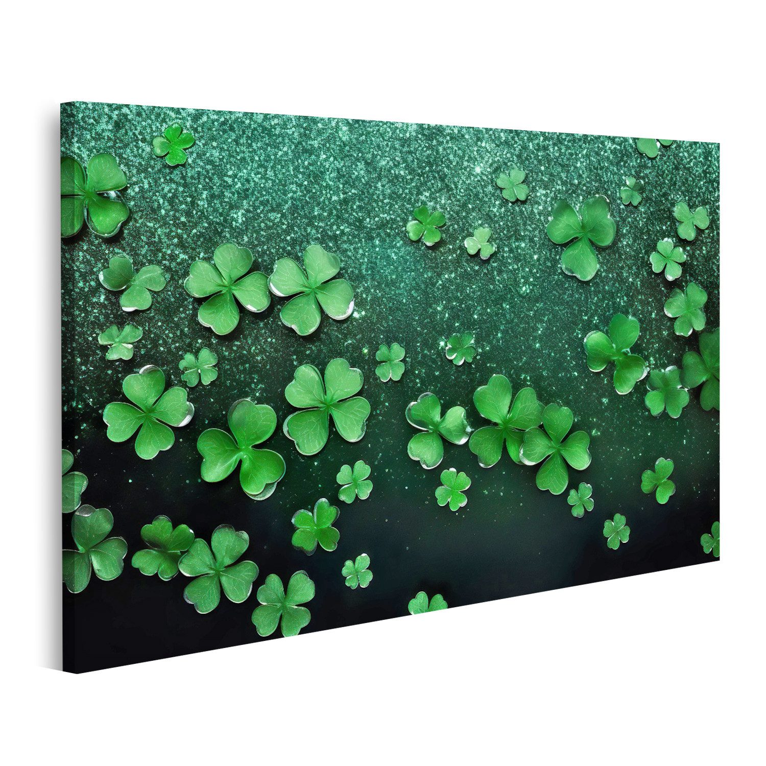islandburner Leinwandbild St Patricks Day Glitzernde Banner Vorlage Grüne Vierblättrig Bilder