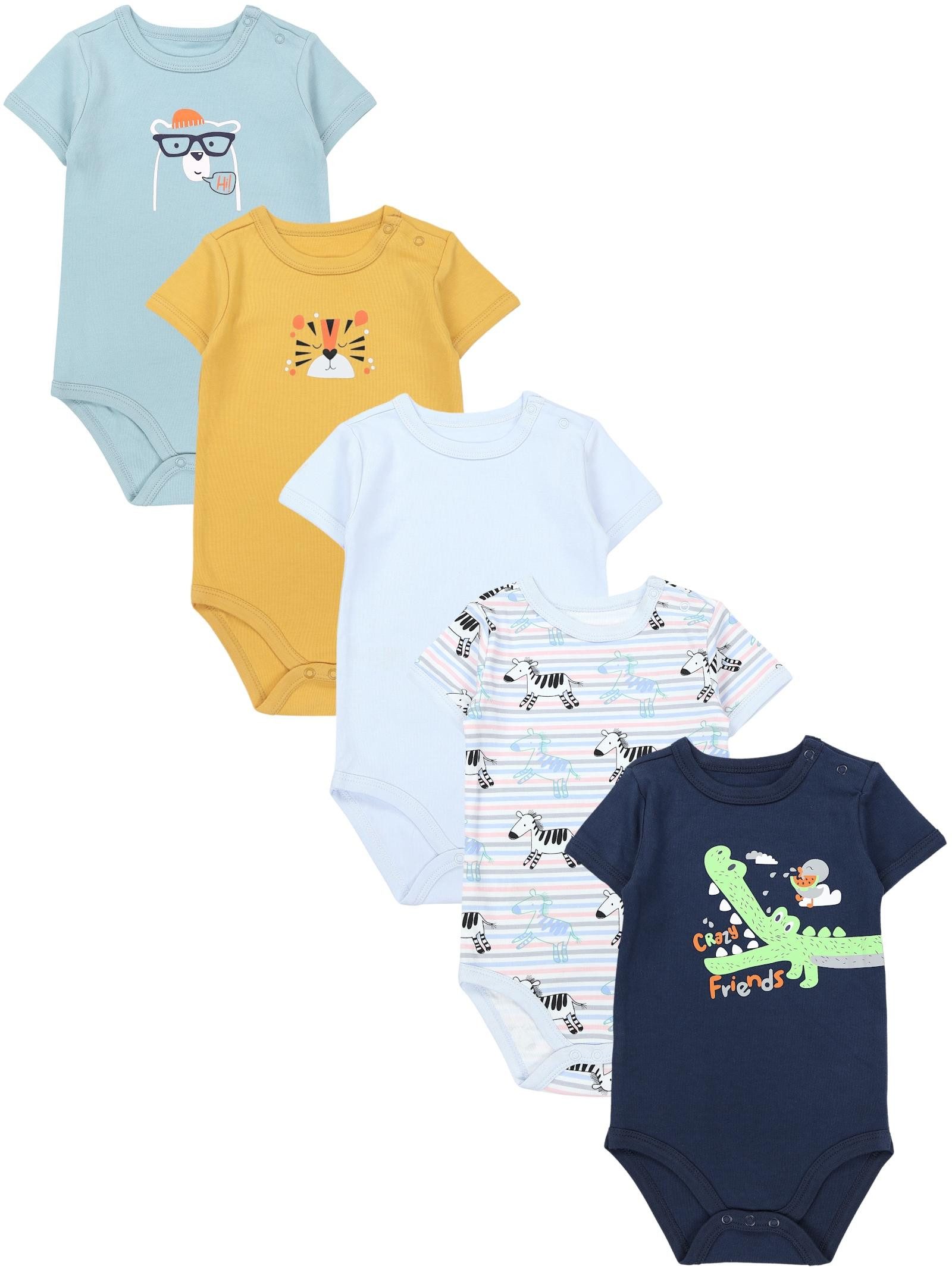 TupTam Kurzarmbody TupTam Jungen Baby Body Kurzarm in Unifarben - 5er Pack