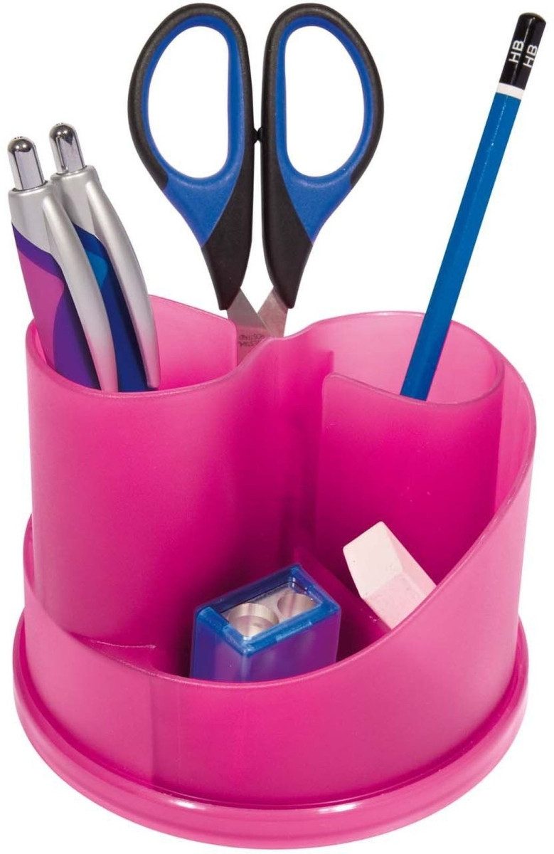 WEDO Tischaufsatz Schreibtischbutler rund 6 Fächer Frosty pink
