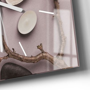 DEQORI Wanduhr 'Spa-Naturkosmetik' (Glas Glasuhr modern Wand Uhr Design Küchenuhr)