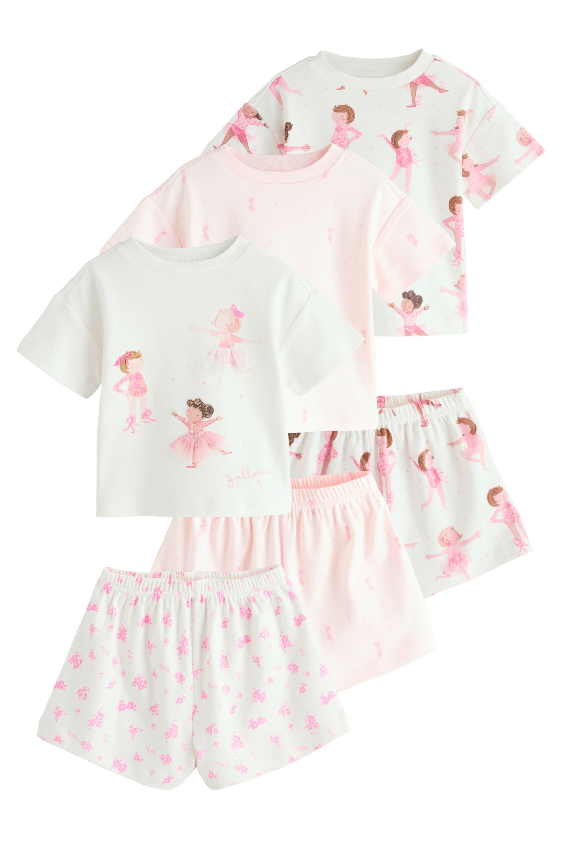 Pyjama Kurze Ballerina Schlafanzüge, 3er-Pack