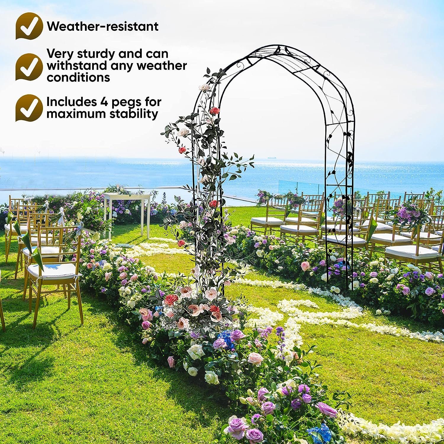 Defactoshop Rosenbogen Rosensäule Gartenbogen Rankgitter Rankhilfe günstig online kaufen