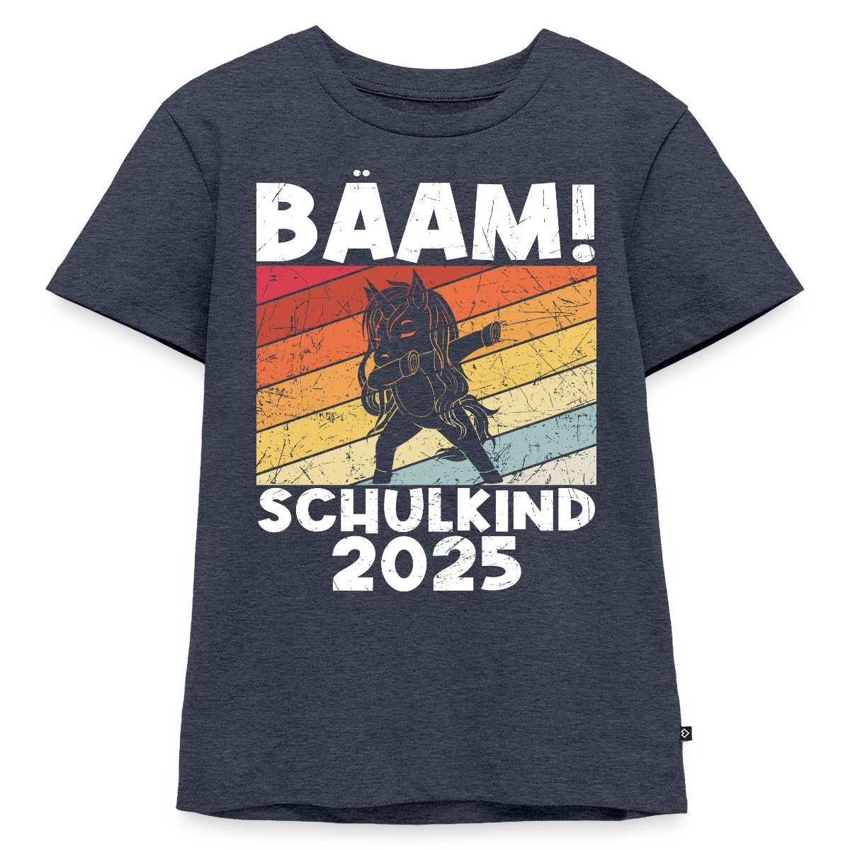T-Shirt Bääm! Schulkind 2025 Einschulung Einhorn Kinder Premium T-Shirt