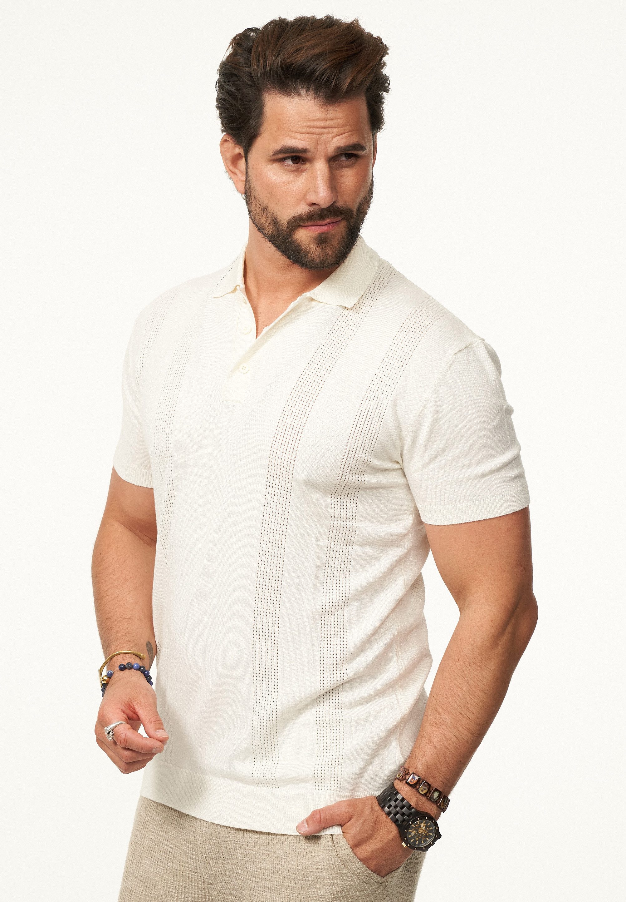 SOULSTAR Poloshirt mit Knopfleiste Herren Kurzarm Strick Polo-Hemd T-Shirt günstig online kaufen