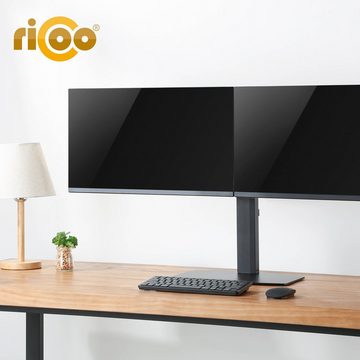 RICOO TS4111 Monitor-Halterung, (bis 32 Zoll, Tischhalter 2 Monitore Dual Monitorständer Bildschirm schwenkbar)