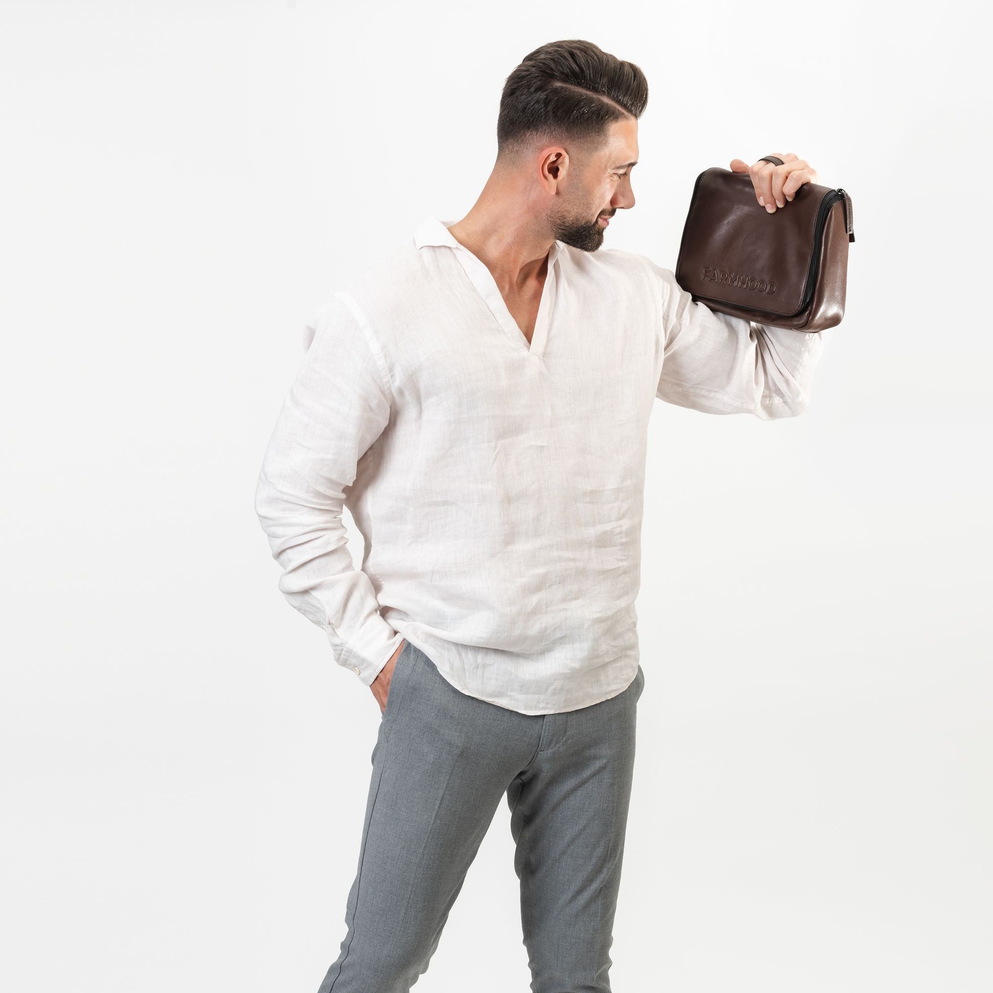 Farmhood Kulturbeutel Memphis, Leder günstig online kaufen