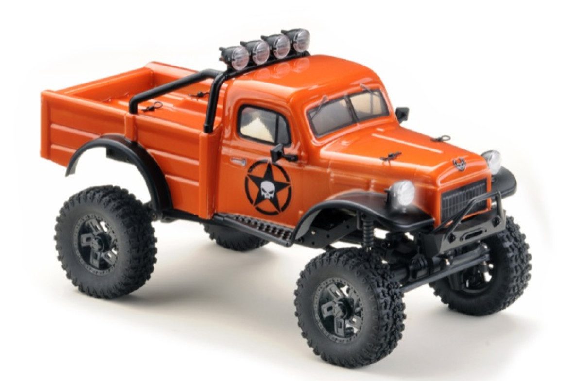 Absima RC-Auto 1:18 Mini Crawler Hobby Plus Power Wagon V2 Allrad (inkl. 2.4 GHz Fernsteuerung, 2S Fahrakku und USB Ladekabel), Kleine Maße - großer Spaß