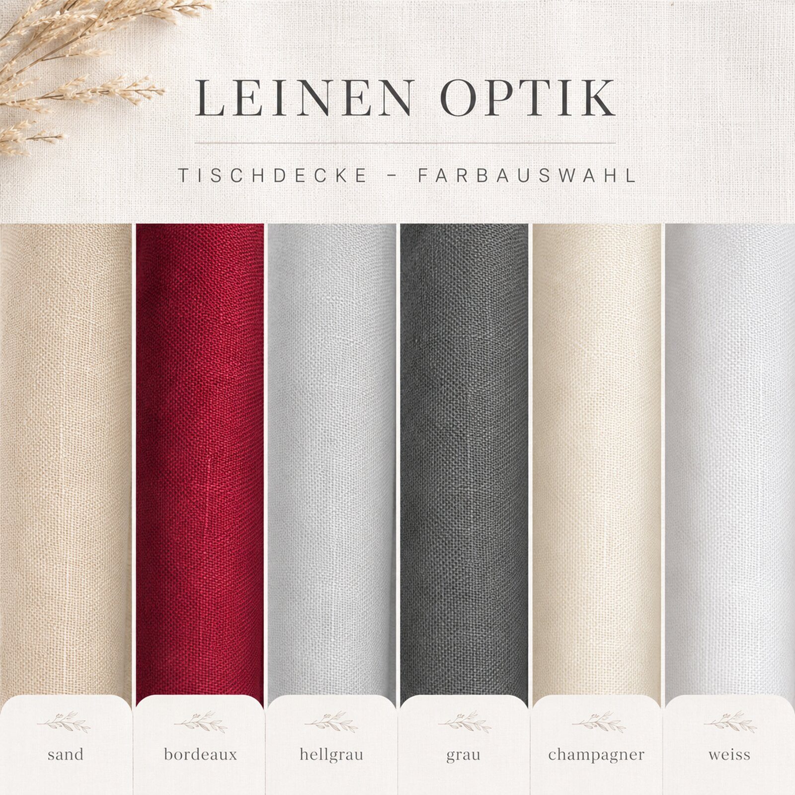Melody Gartentischdecke Leinen-Optik Tischdecke abwaschbar mit Fleckschutz