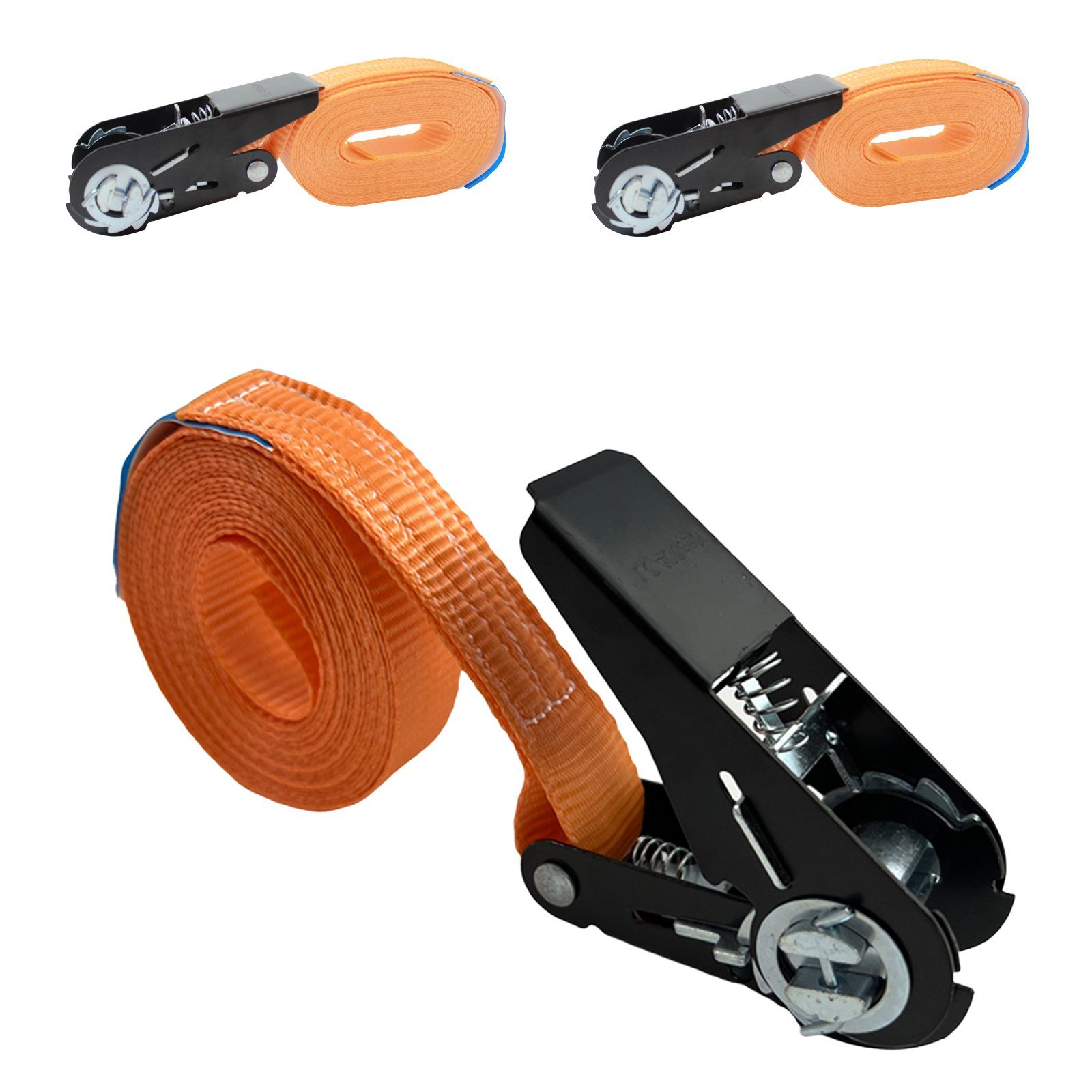 Spanngurt Ratschen Zurrgurt Spanngurte Orange 1-tlg 4m 800kg Schwarzes Schloss