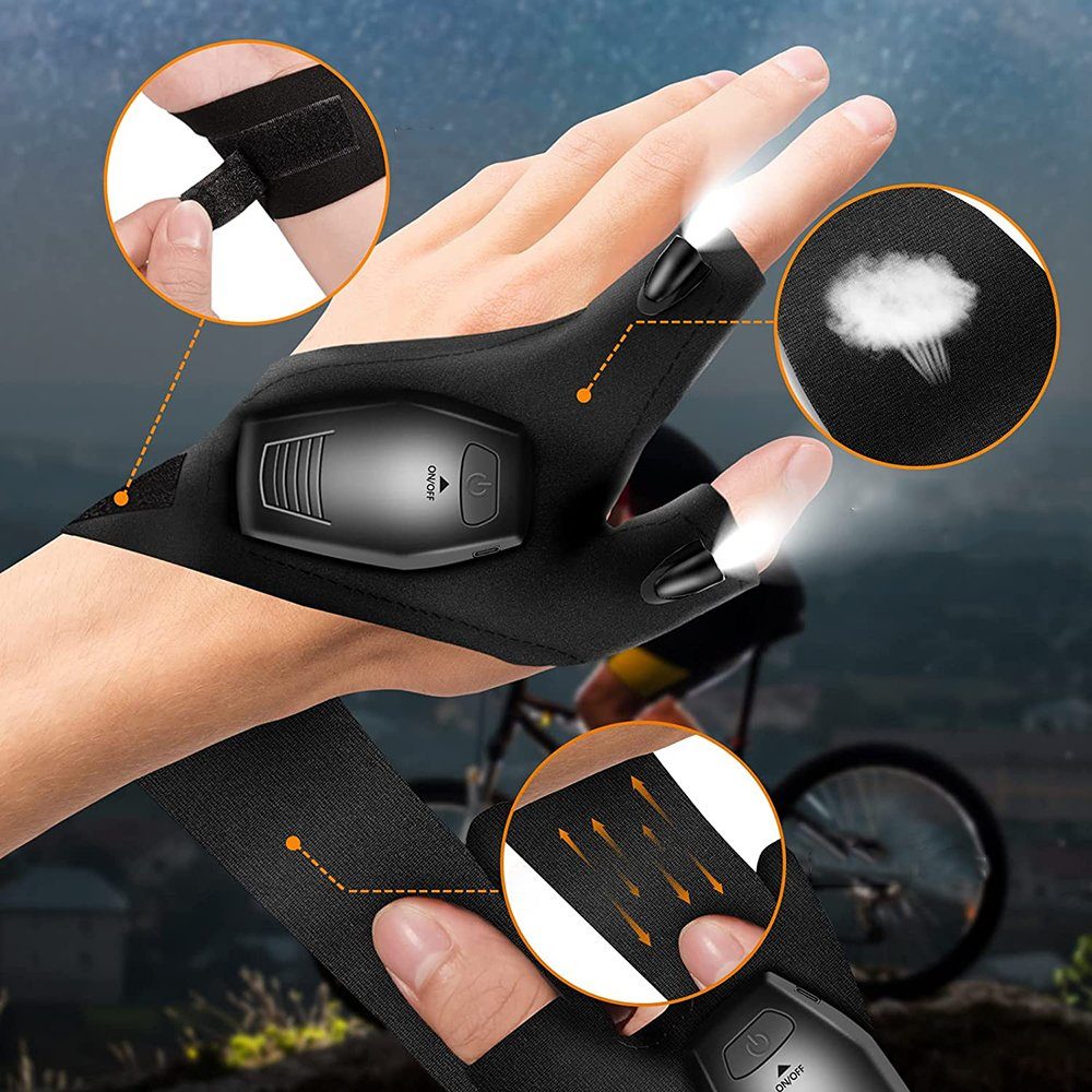 Handschuhe GelldG Angelhandschuhe für Gadgets Angelzubehör mit Männer Licht