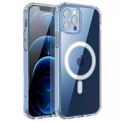 Numerva Smartphone-Hülle Silikon Case für Apple iPhone 14, Transparente Schutzhülle Bumper Case MagSafe kompatibel