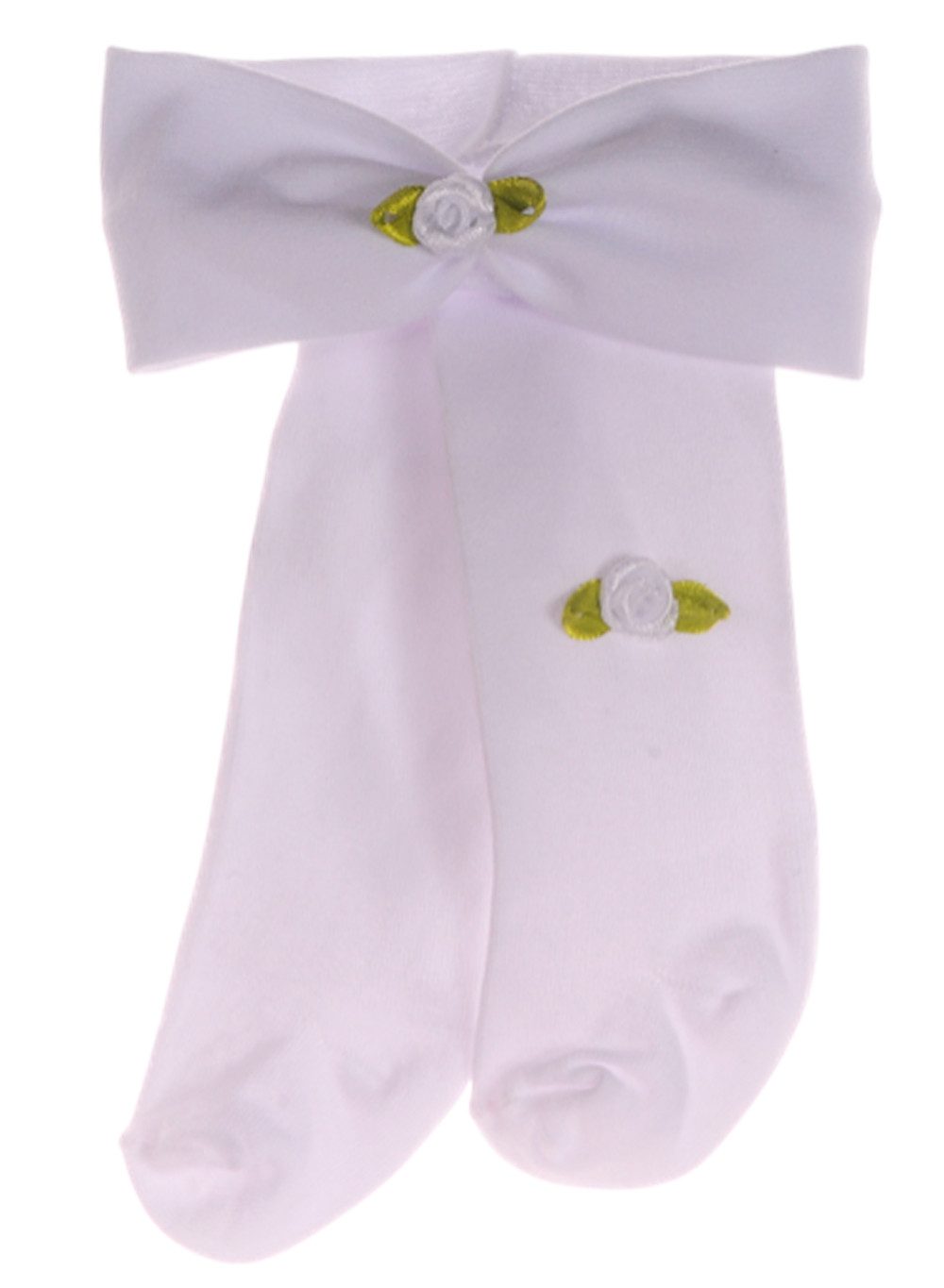 La Bortini Strumpfhose Baby Set Stirnband Strumpfhose in Weiß für Neugeborene Taufe Fest elastisch, weich, als Geschenk verpackt, 44 50 56 62 68 74 80 86 92 98