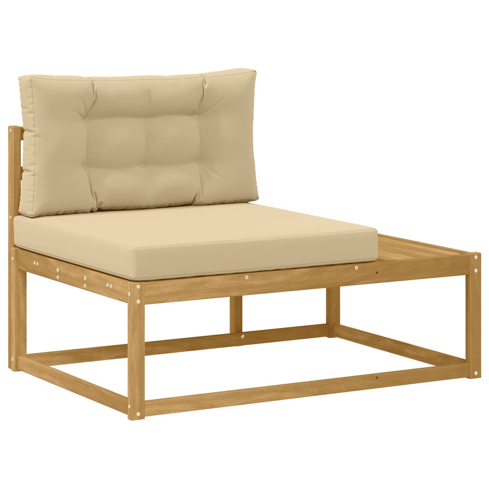 vidaXL Sofaelement Outdoor End Sofa mit Kissen Weiß 115 x 83 x 73 cm Polyester (1 St)