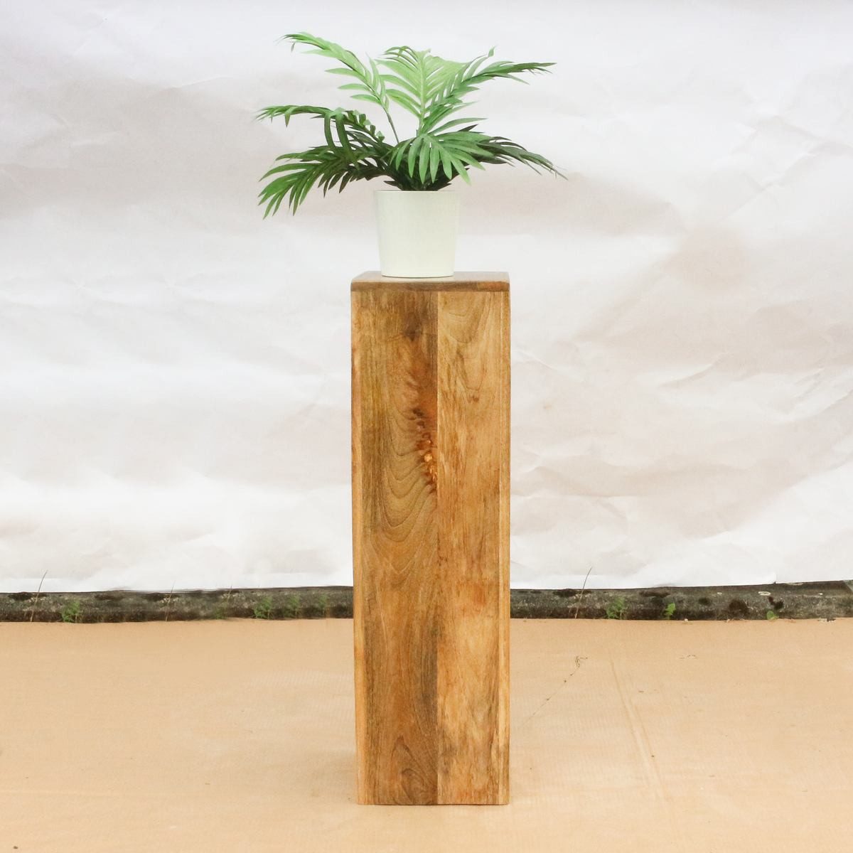 Oriental Galerie Blumenhocker Massive Holz Säule Viereckig Podest natur mittel 75cm (1 St) – Bild 4 von 4
