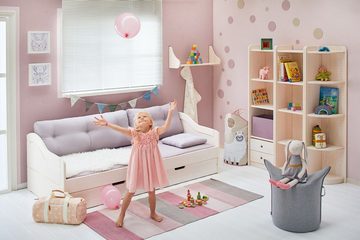 BioKinder - Das gesunde Kinderzimmer Funktionsbett Nico, 90x200 cm Schlafsofa mit Bettkasten und 2 Lattenrosten