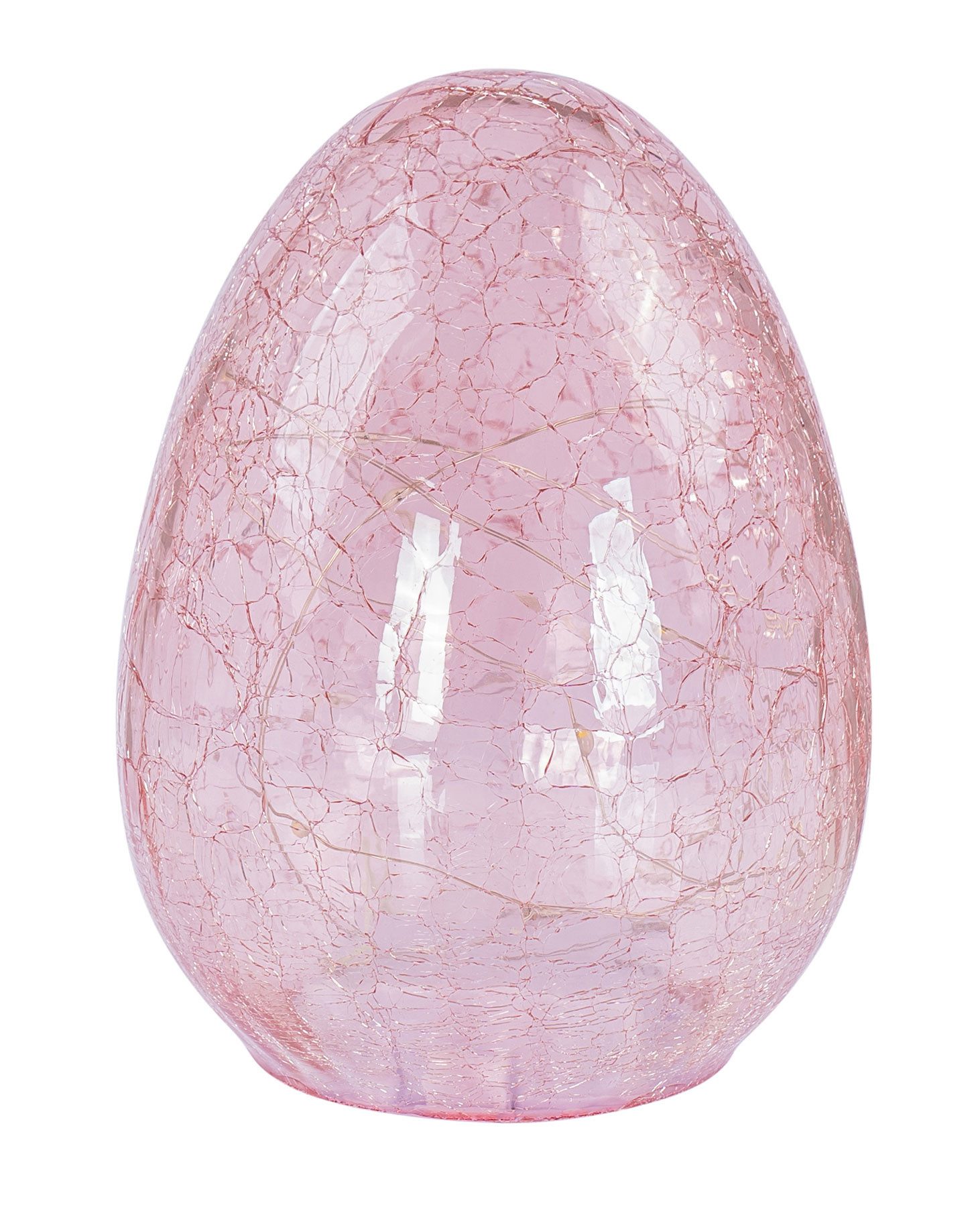 Levandeo® LED Dekolicht, LED Osterei H16cm Rosa Glas Dekolampe Timer Osterd günstig online kaufen
