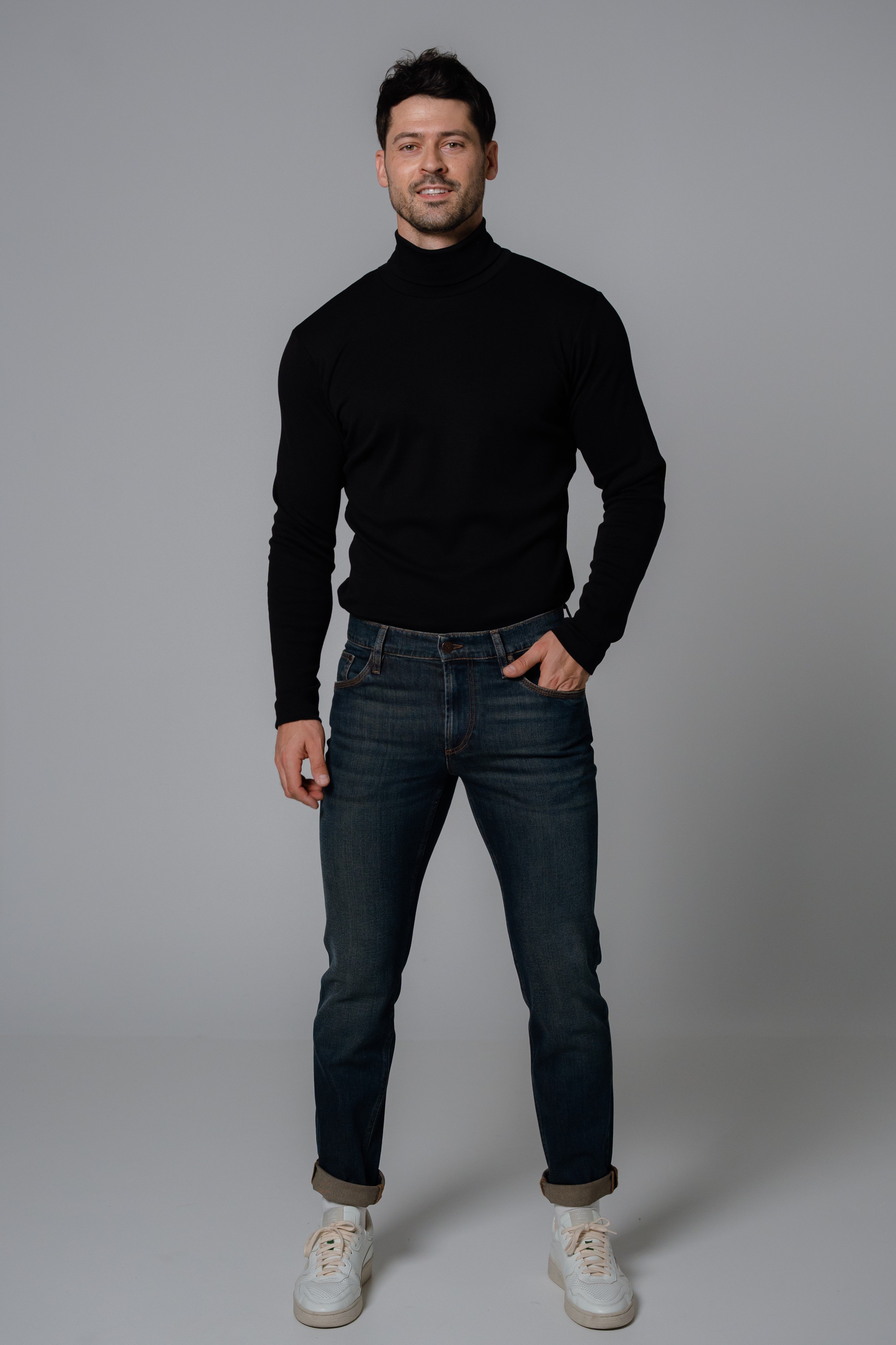 Feuervogl Slim-fit-Jeans fv-Fi:nn Slim Fit, Medium Waist, Dirty Green 5-Pocket-Style