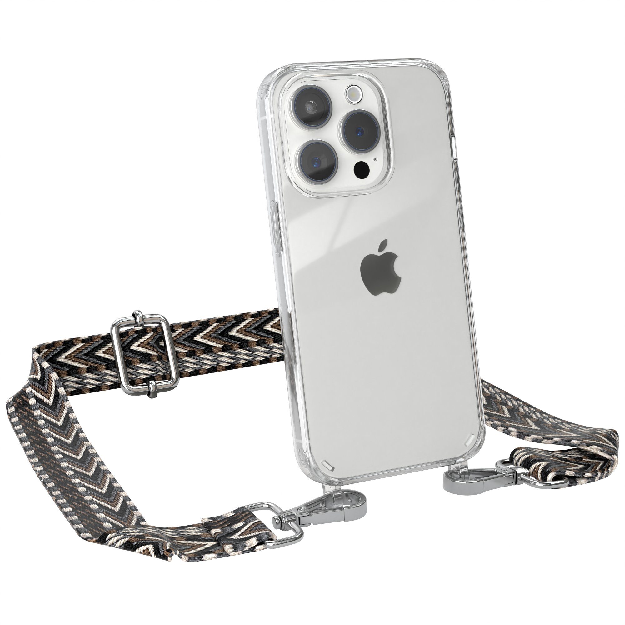 Handykette Silikonhülle mit Kette für Apple iPhone 15 Pro