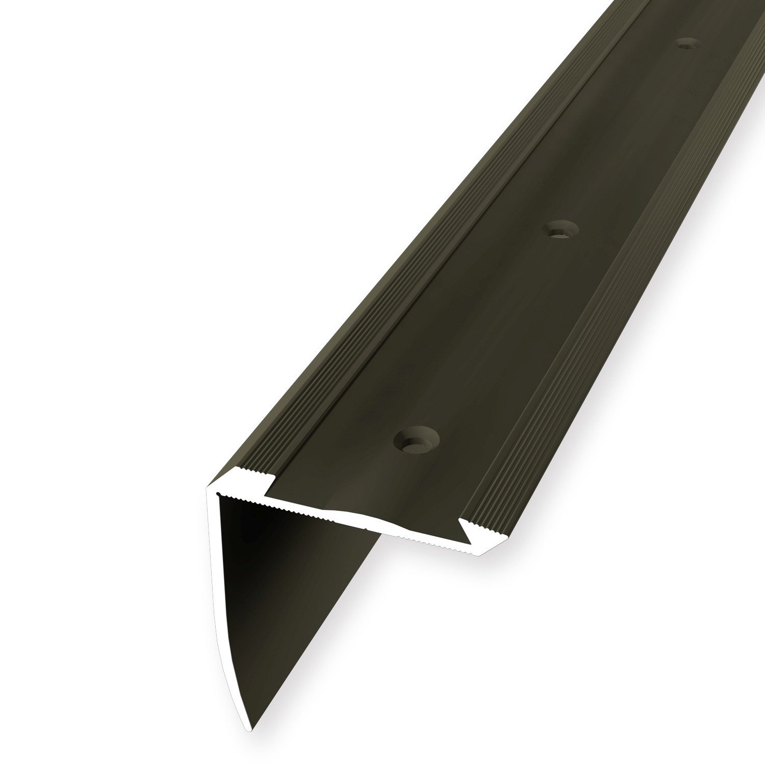 Küberit Treppenkantenprofil 46 x 42 x 2500 mm Winkelprofil Bronze Gebohrt Aluminium