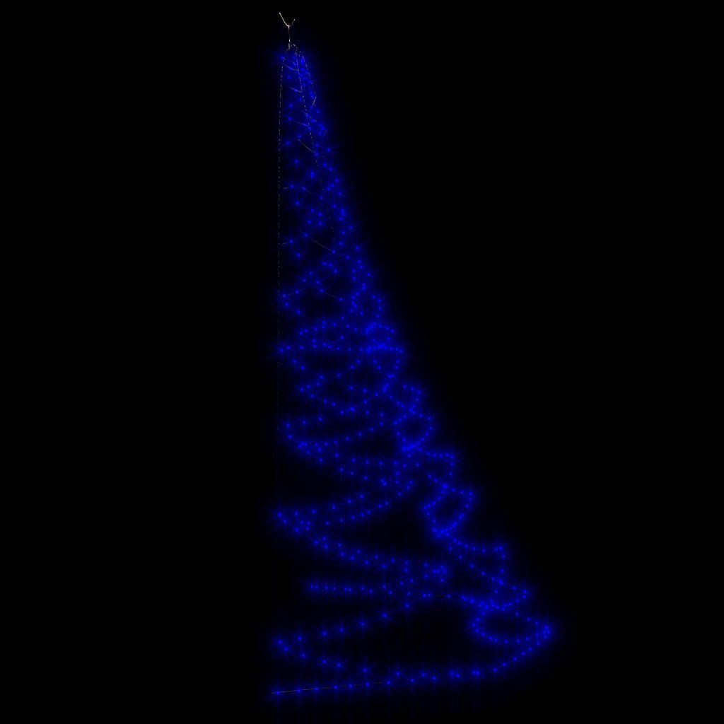 vidaXL Lichterschlauch Weihnachtsbaum an der Wand mit Metallhaken 260 LED Blau 3 m