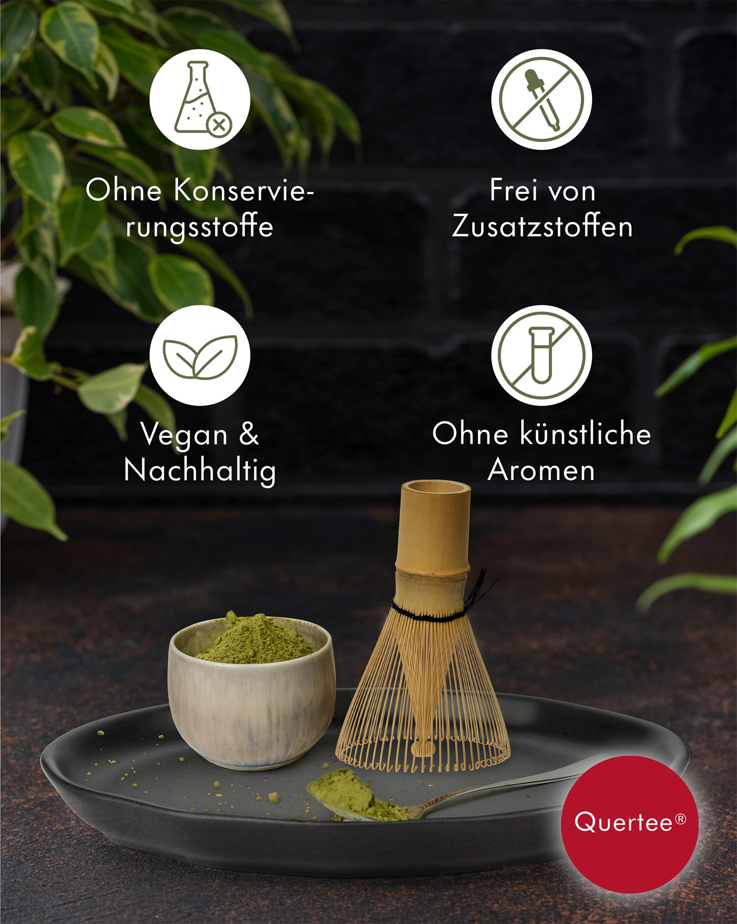 Quertee Tee Bio Matcha Pulver aus Japan - ohne Zusätze, reich an Antioxidantien, 100 g