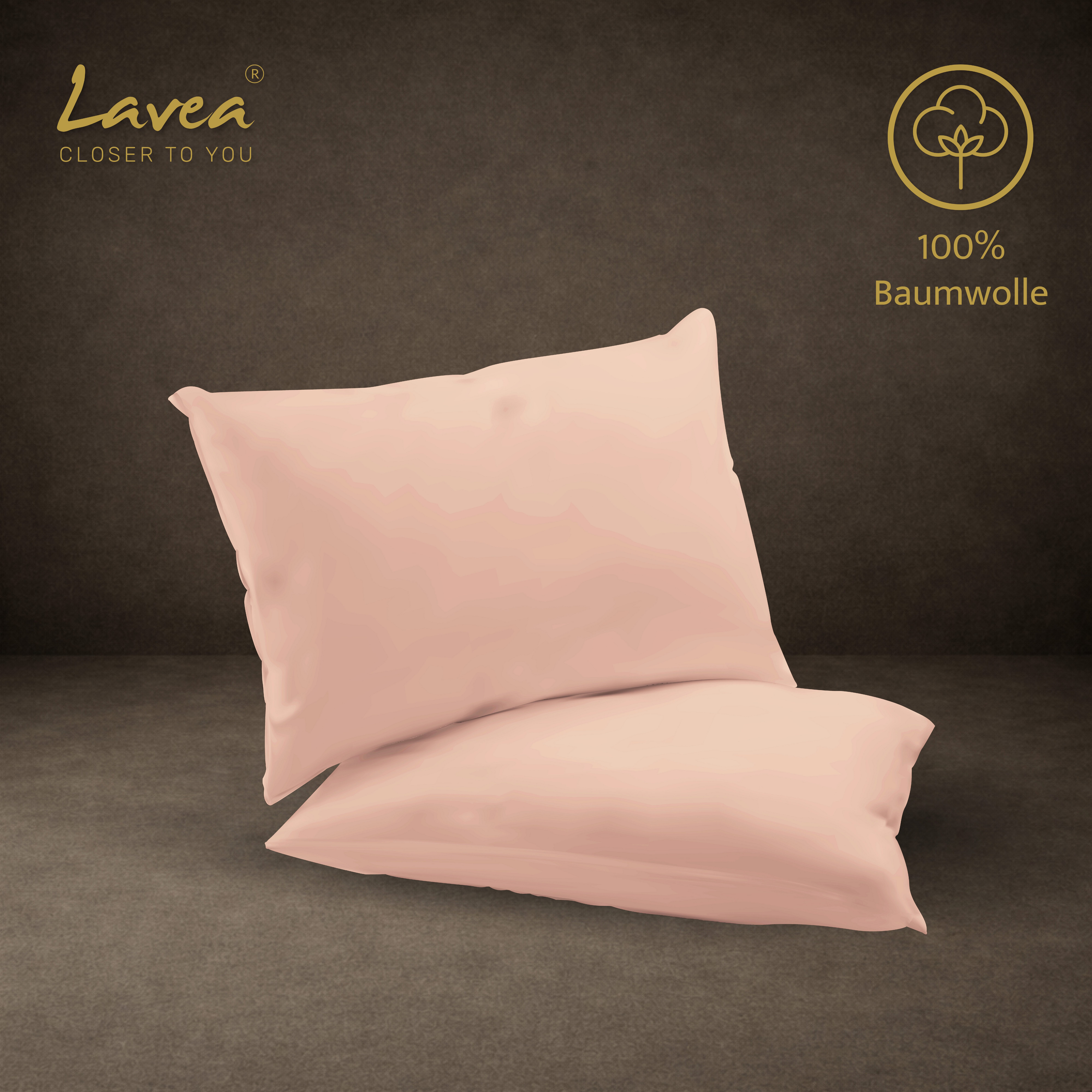 Lavea Kissenbezug 2er Set 100% Baumwolle flauschig, Jasmin, Kissenhülle, Kissenbezüge, (2 Stück), pflegeleicht, langlebige Qualität, mit Reißverschluss – Bild 3 von 5