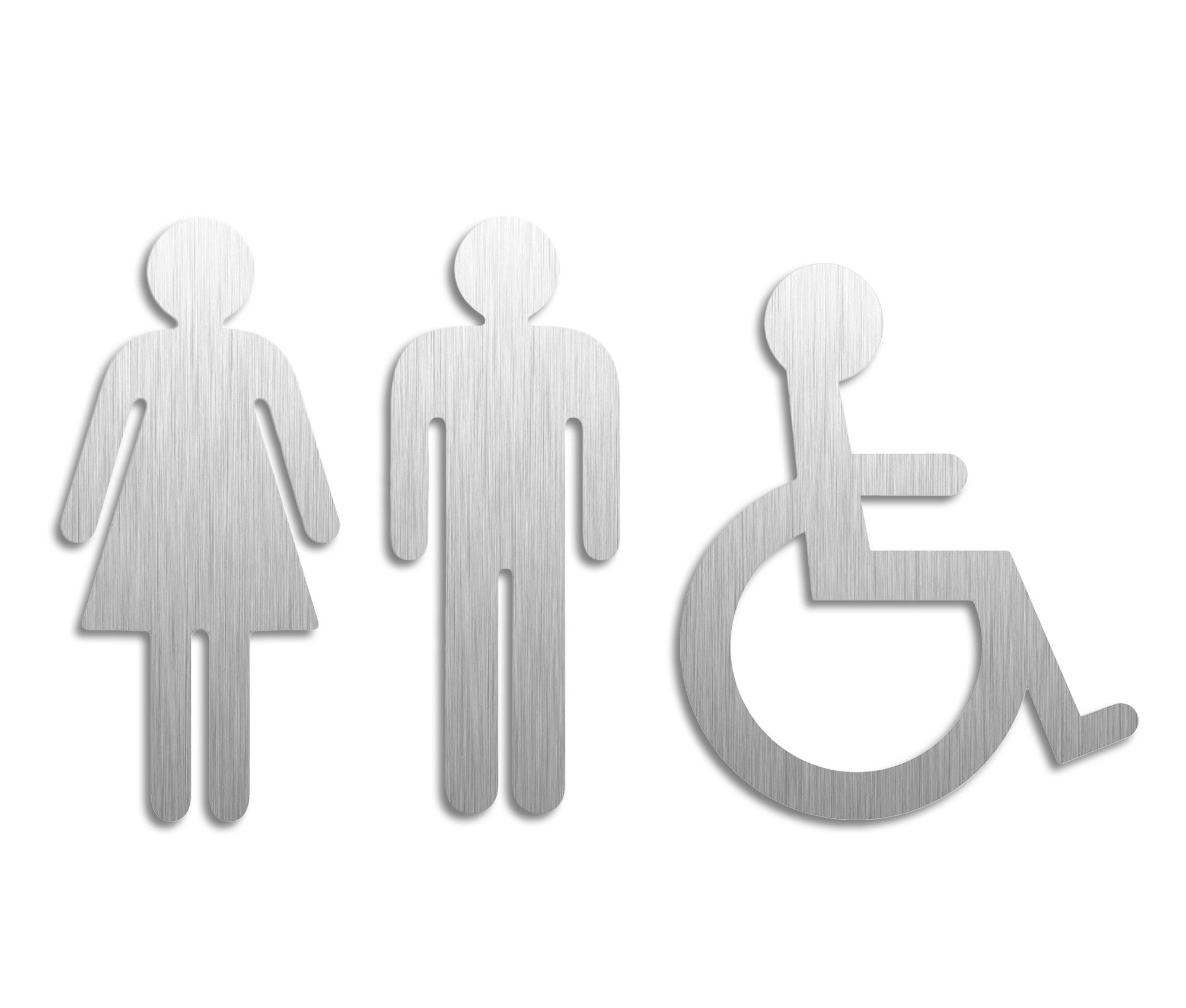 Hinweisschild Toilettenschild Schild WC Toilette Frau Mann Rollstuhl 120 mm 3er-Set