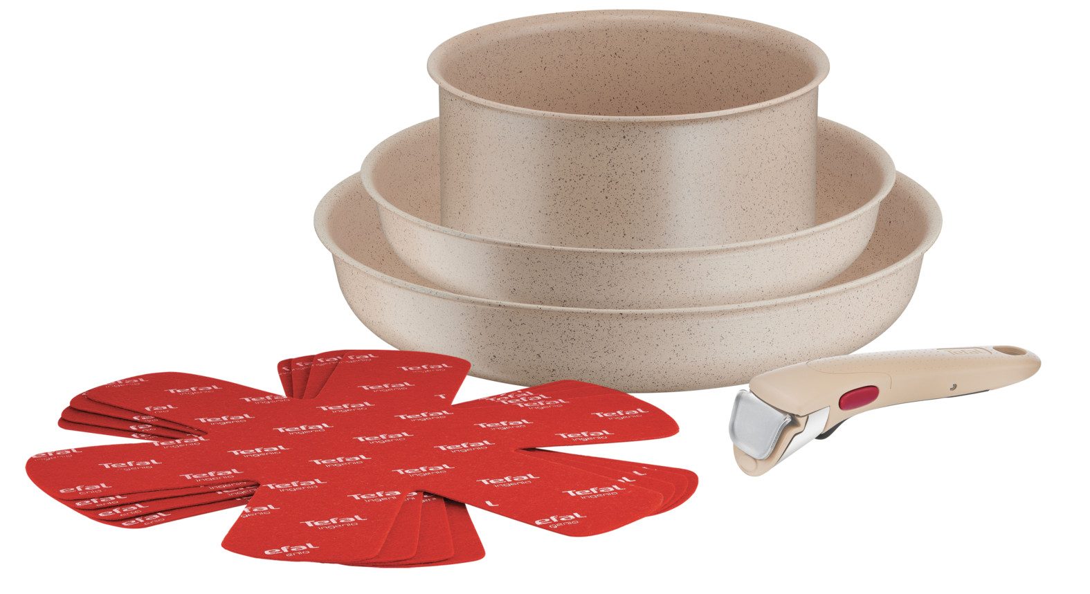 Tefal Pfannen-Set Ingenio Delight 8-teilige Set, Aluminium (Set, 8-tlg), Platzsparend stapelbar, ideal für Camping und Wohnmobil
