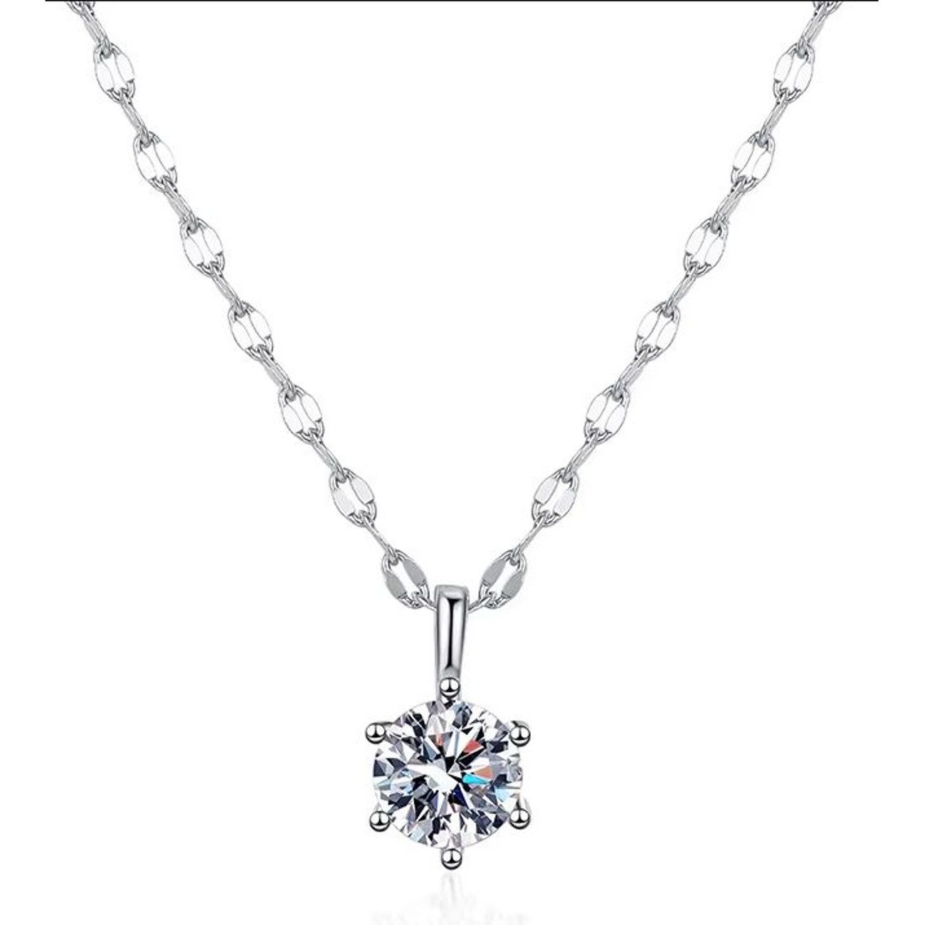 Kette mit Anhänger Damen Zirkon Silber925 Kette Silber modern Damenhalskette
