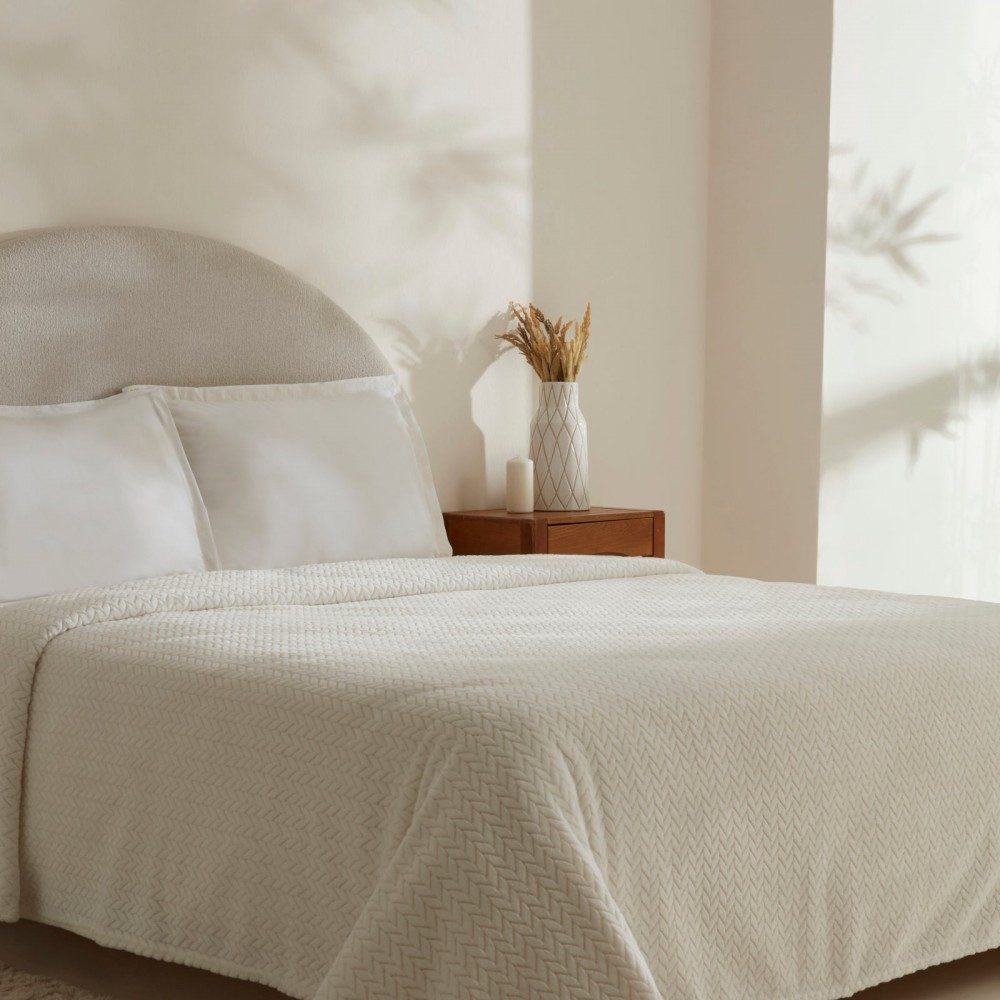 Karaca Tagesdecke Karaca Leaves Weiße Doppelbettdecke Bettdecke Tagesdec 20 günstig online kaufen