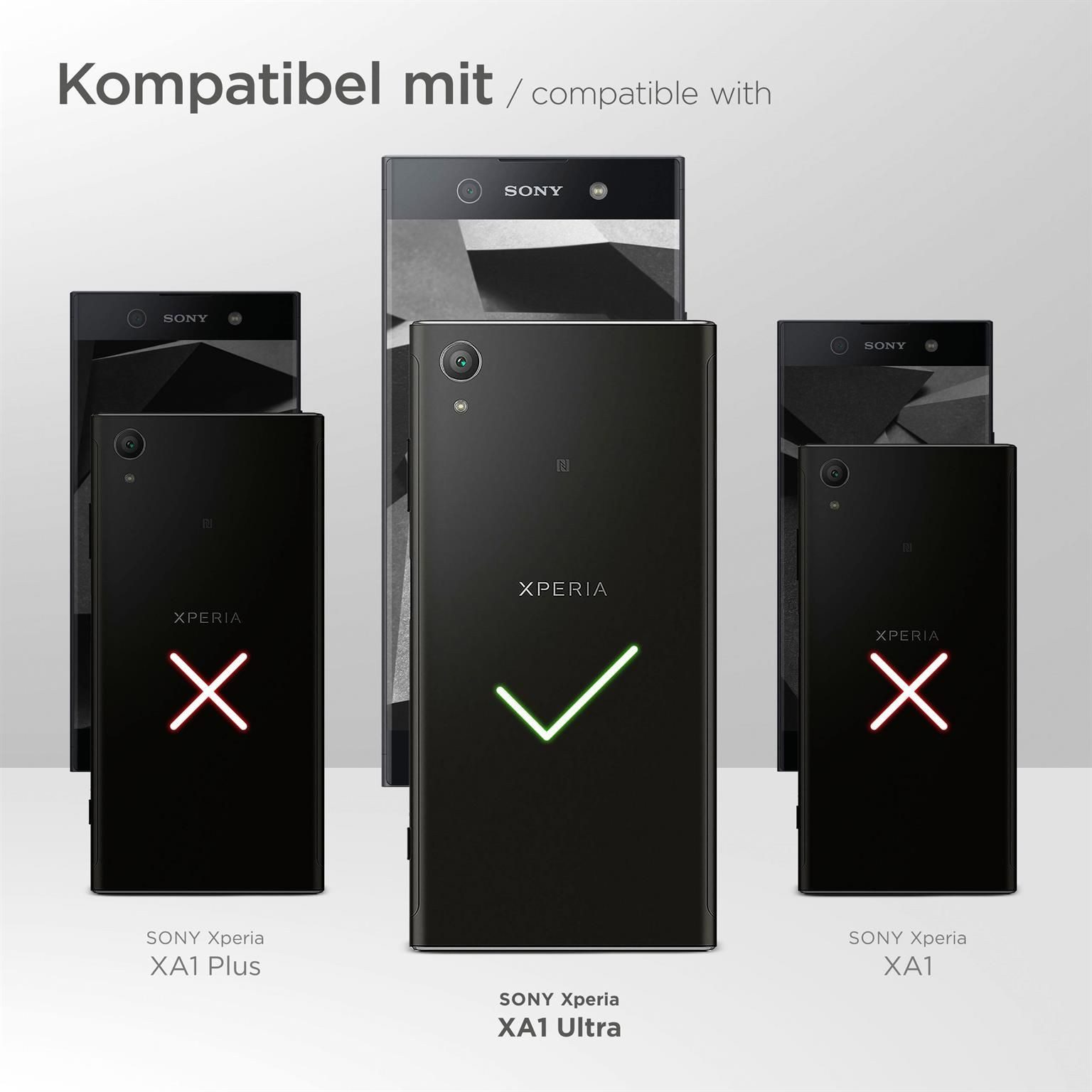moex Handyhülle für Sony Xperia XA1 Ultra Hülle Klappbar Book Case Schwarz 6 Zoll, Klapphülle Kartenfach Flip Cover Handytasche Leder Optik Schutzhülle