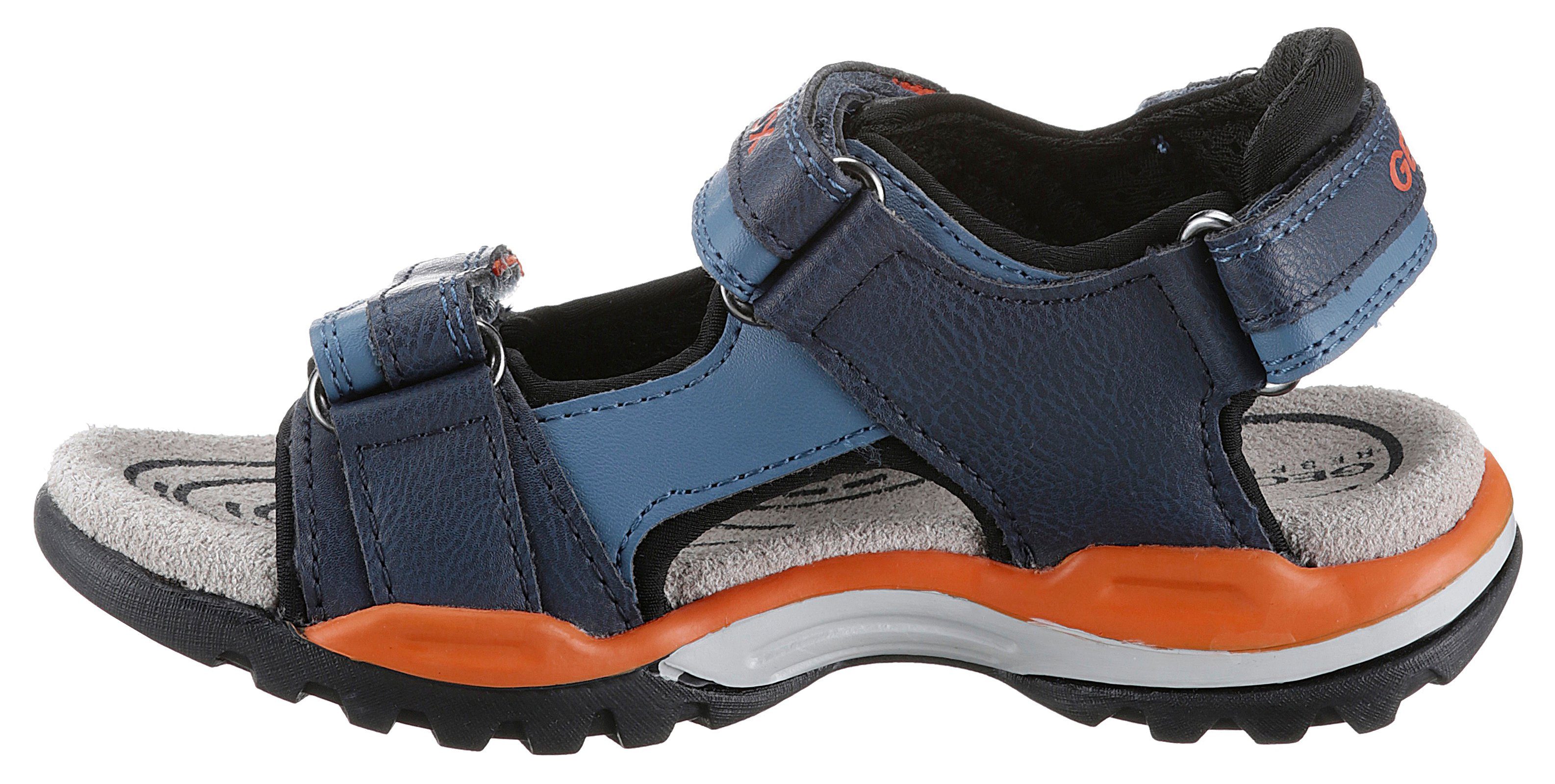 (DK BOREALIS Sandale J Geox Fersenklettverschluss BOY AVIO/ORANGE) mit Blau zusätzlichem