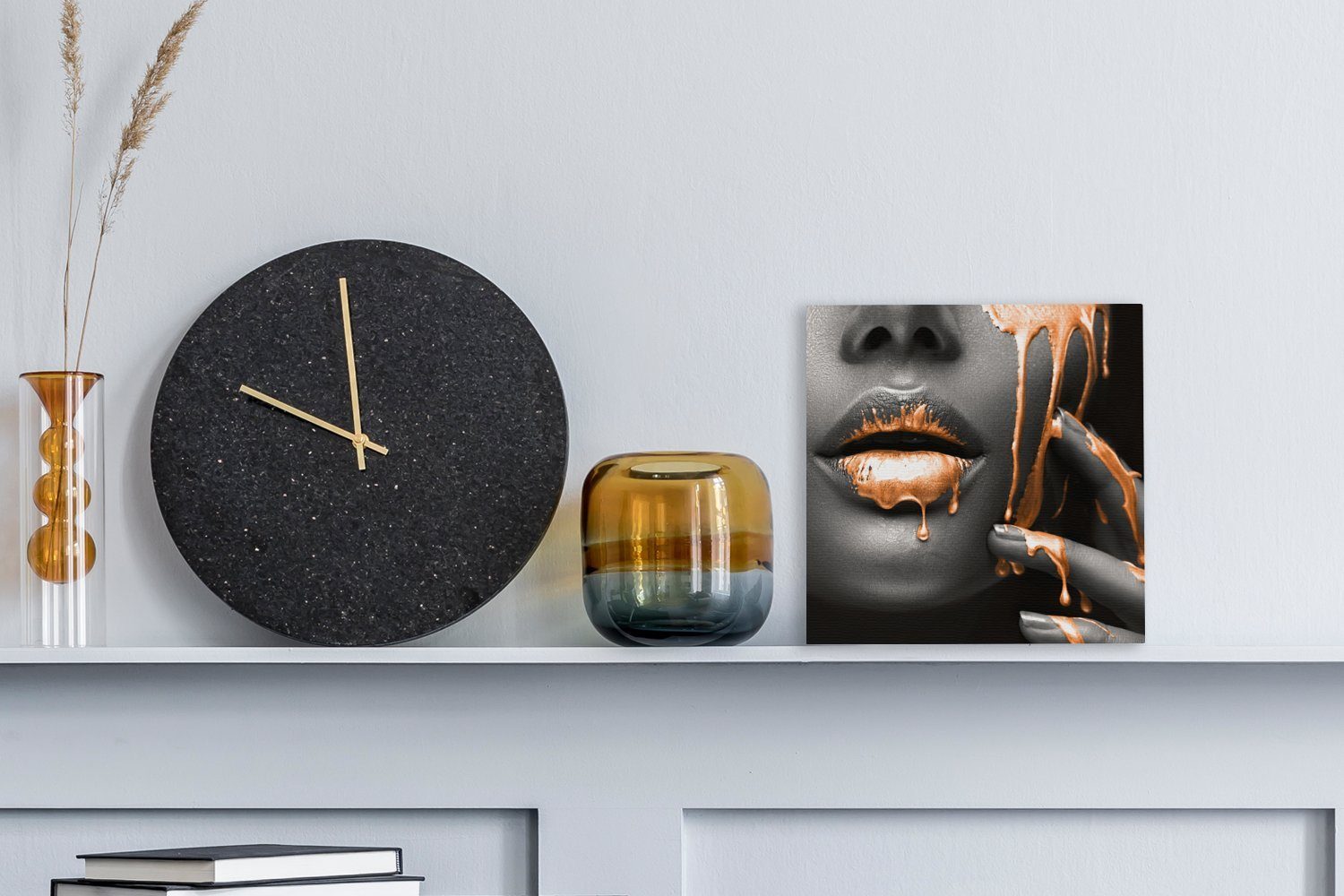 OneMillionCanvasses® Leinwandbild Lippen - Orange - günstig online kaufen
